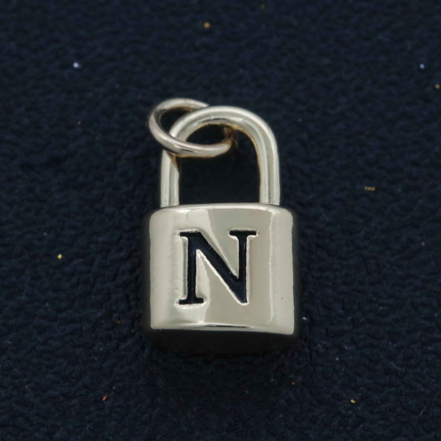 14K Gold Filled Padlock Letter Initial Lock Personalized Charm Pendant | A-822-A-834