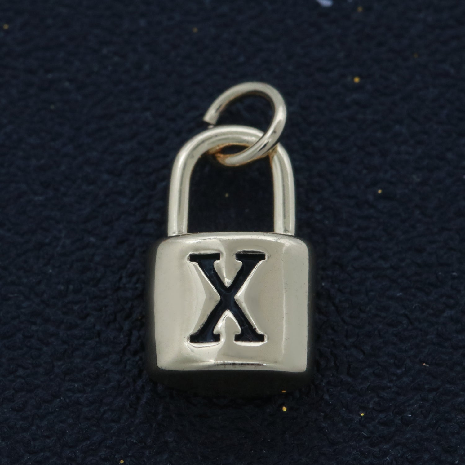 14K Gold Filled Padlock Letter Initial Lock Personalized Charm Pendant | A-822-A-834