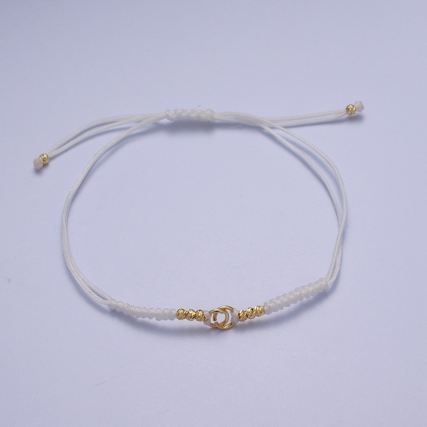 Minimalist Fabric Knot Pink/White Bracelet Making Supply Jewelry Component   K-021 L-936