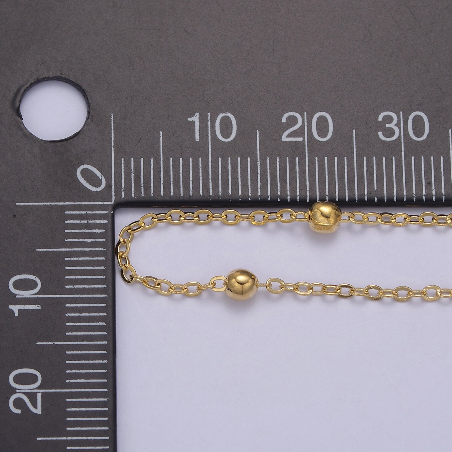 24K Gold Filled 3.4mm Satellite Cable Chain 18 Inch Layering Necklace w. Extender | WA-729 - DLUXCA