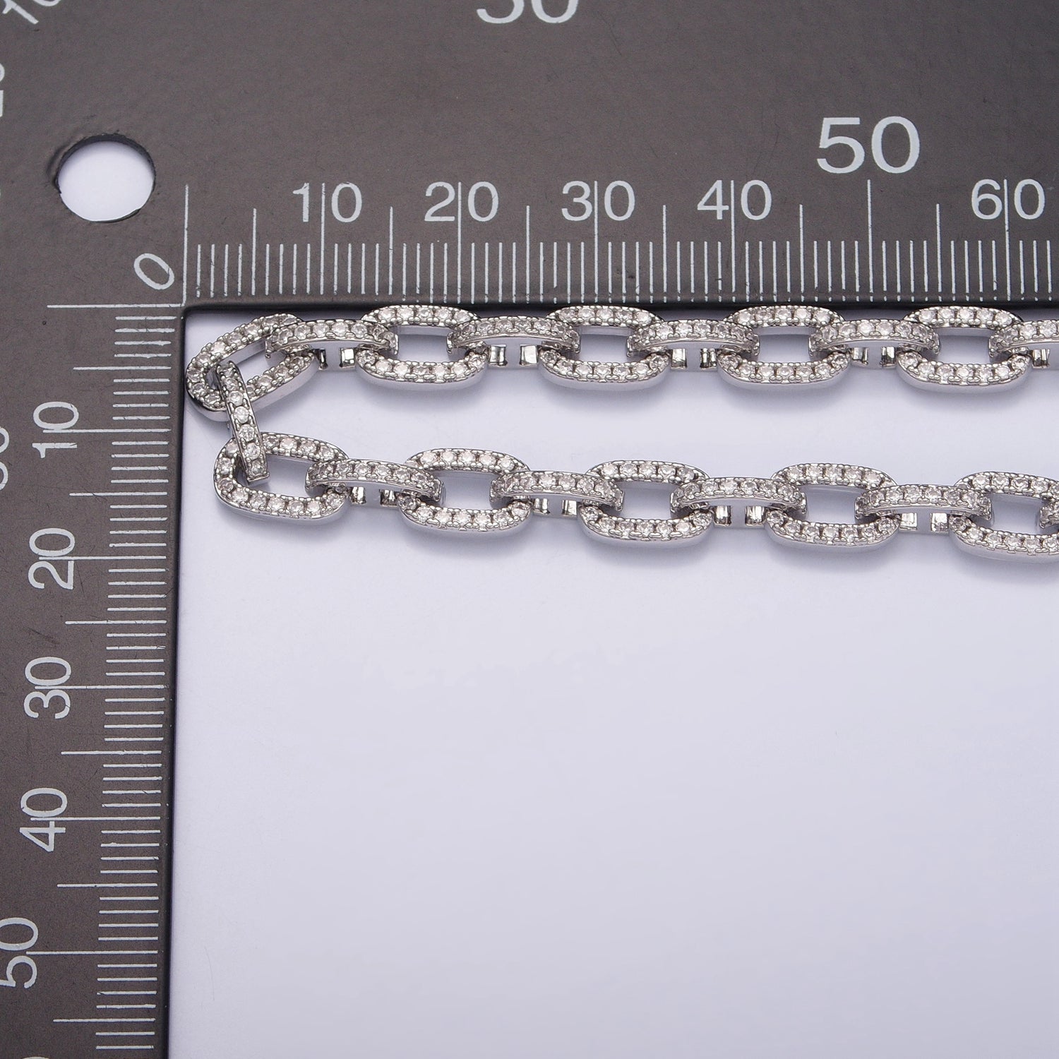 15.5 Inch Micro Pave Cubic Zirconia Cable Chain Necklace | WA-1004 WA-1005 Clearance Pricing