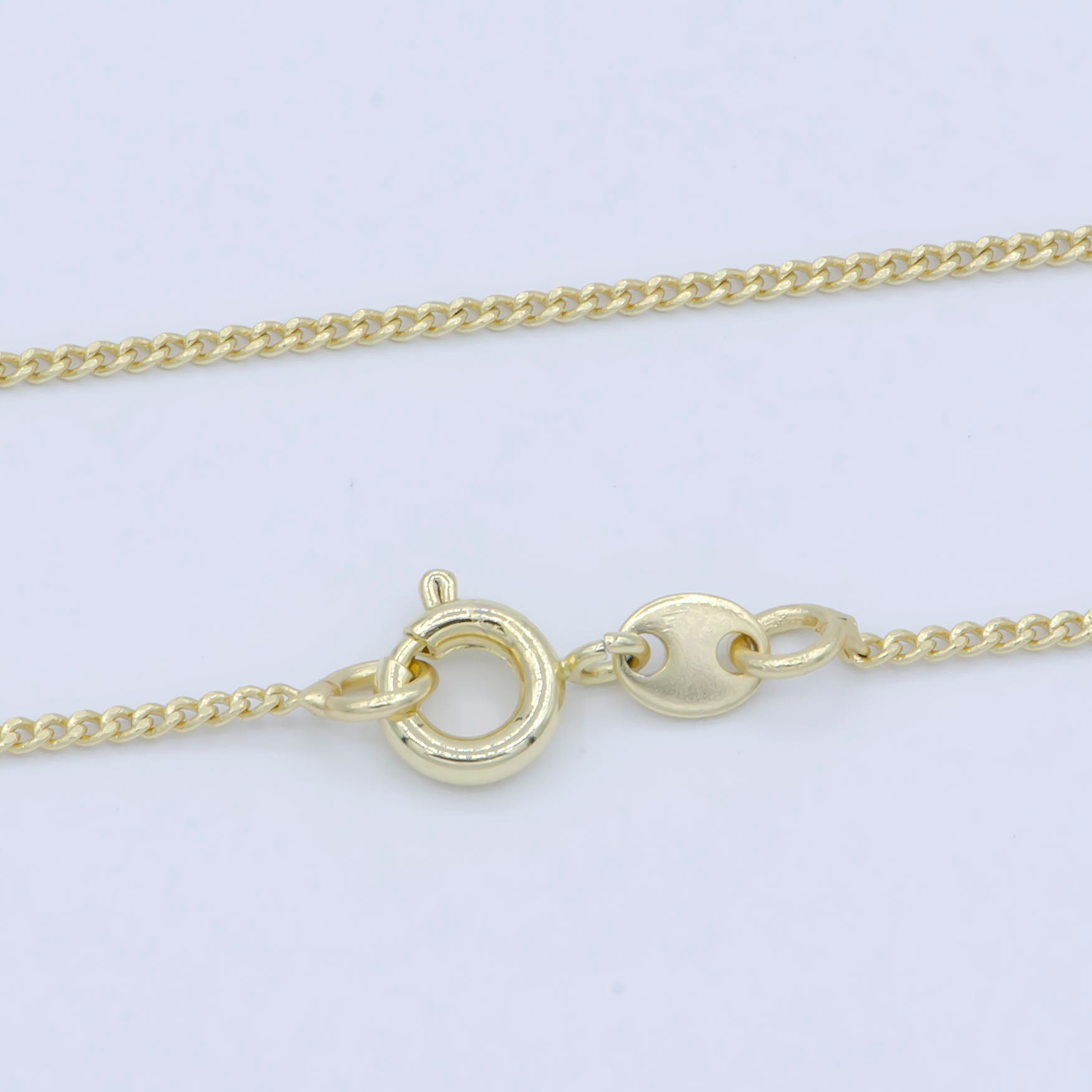 Clearance Pricing BLOWOUT 14K Gold Filled 1mm Dainty Cuban Curb Chain 18 Inch Layering Necklace | WA-227 - DLUXCA