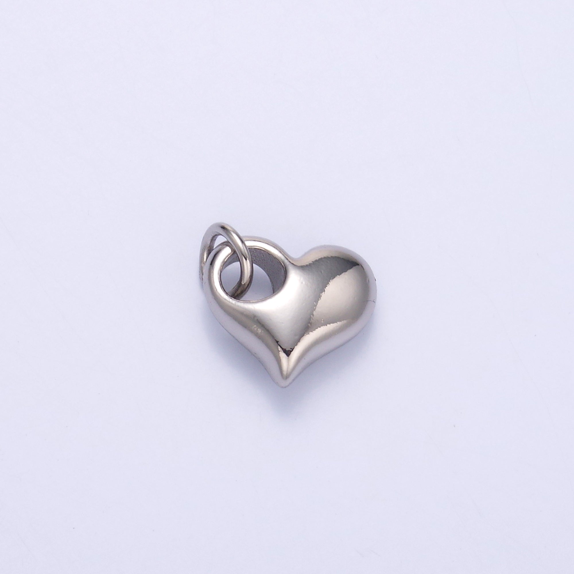 24K Gold Filled Mini Chubby Heart Minimalist Charm in Gold & Silver | N003