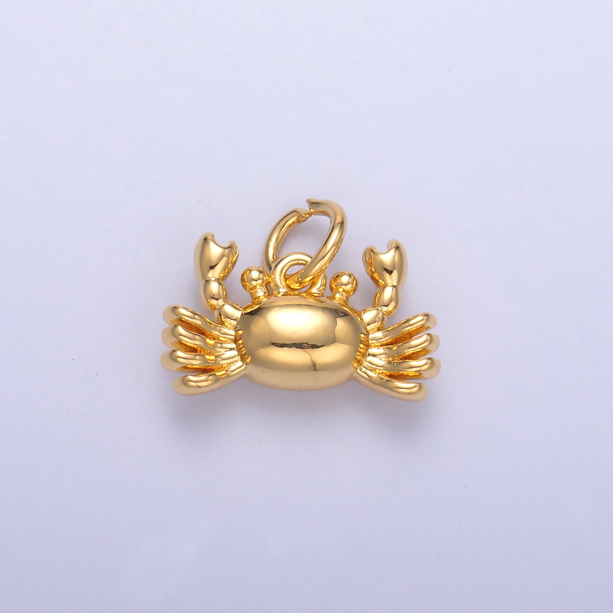 24K Gold Filled Crustacean Crab Sea Animal 3D Multidimensional Charm in Gold & Silver | N021
