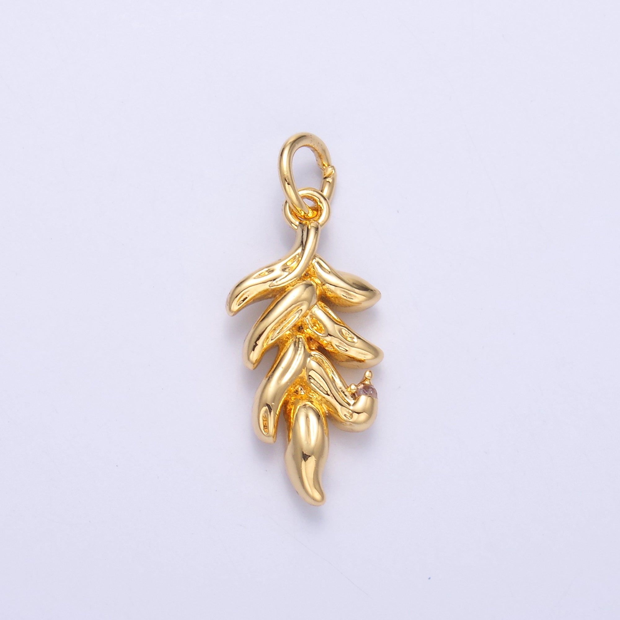 24K Gold Filled Multidimensional 3D Nature Leaf Charm in Gold & Silver | N022