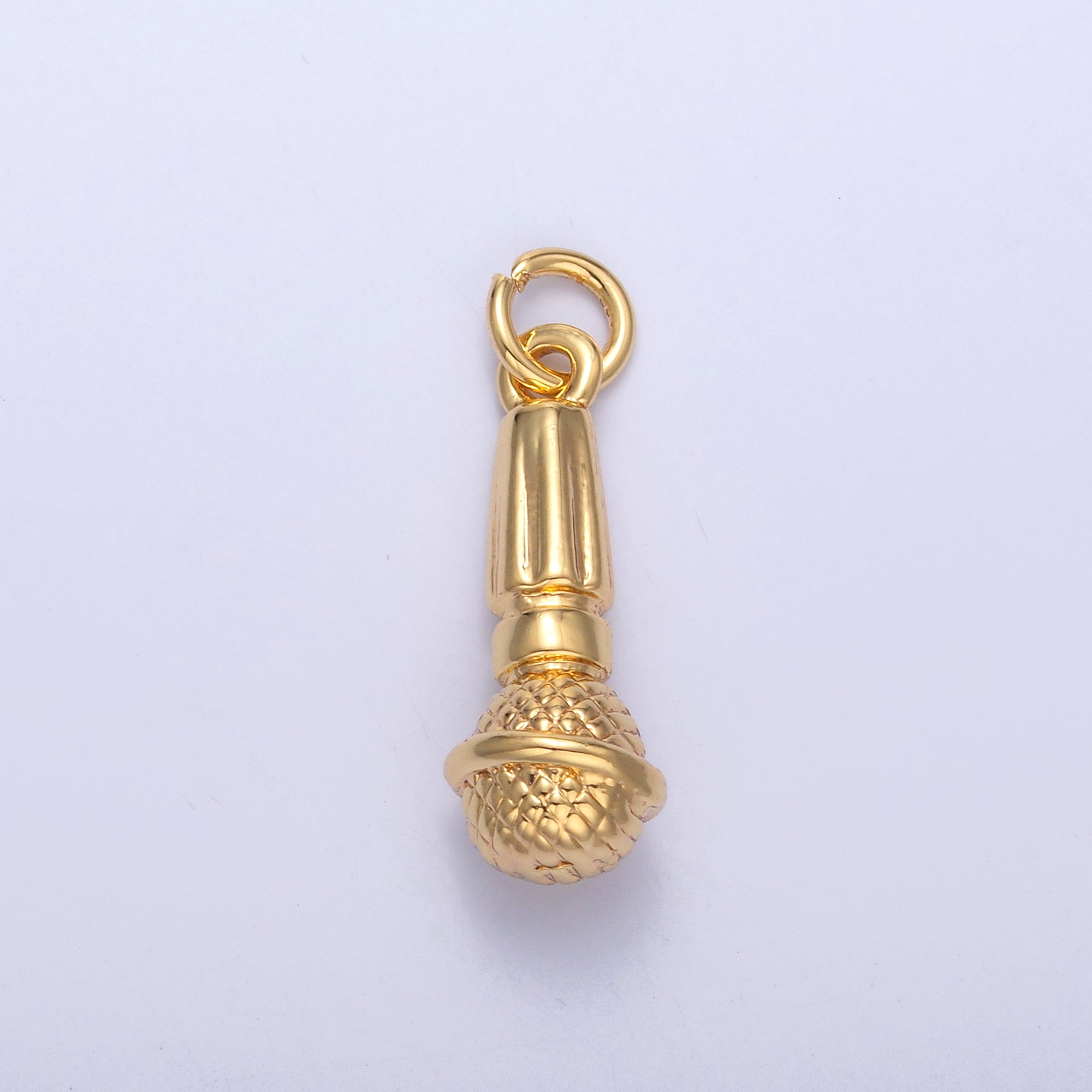 24K Gold Filled Karaoke Microphone Multidimensional 3D Charm in Gold & Silver | N024