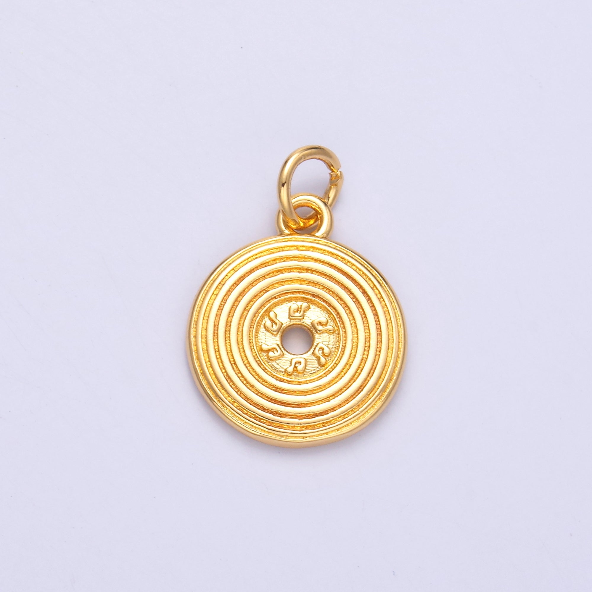 24K Gold Filled Music Vinyl Record Album Charm in Gold & Silver | N055