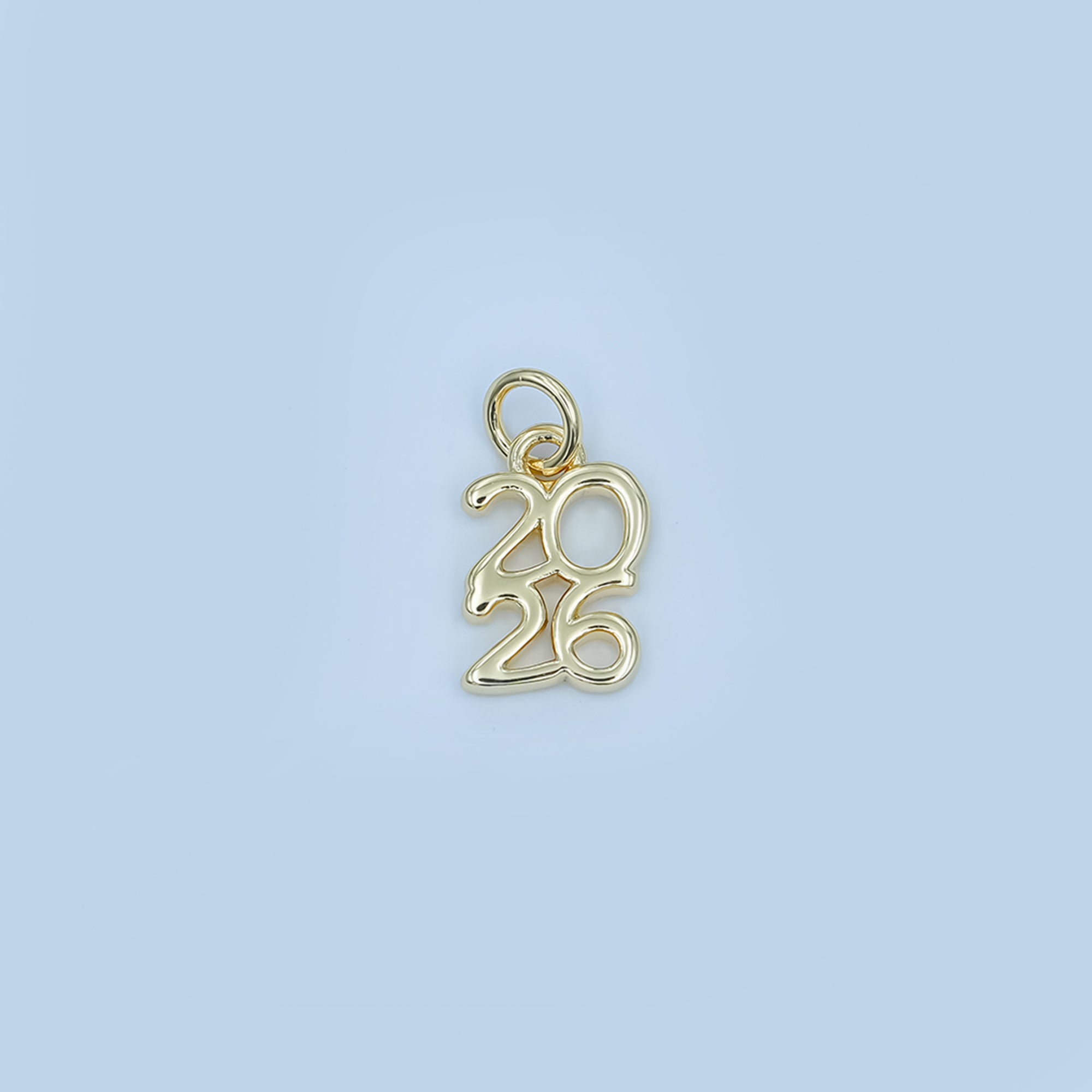 24K Gold Filled "2026" Year Script Minimalist Charm | N094