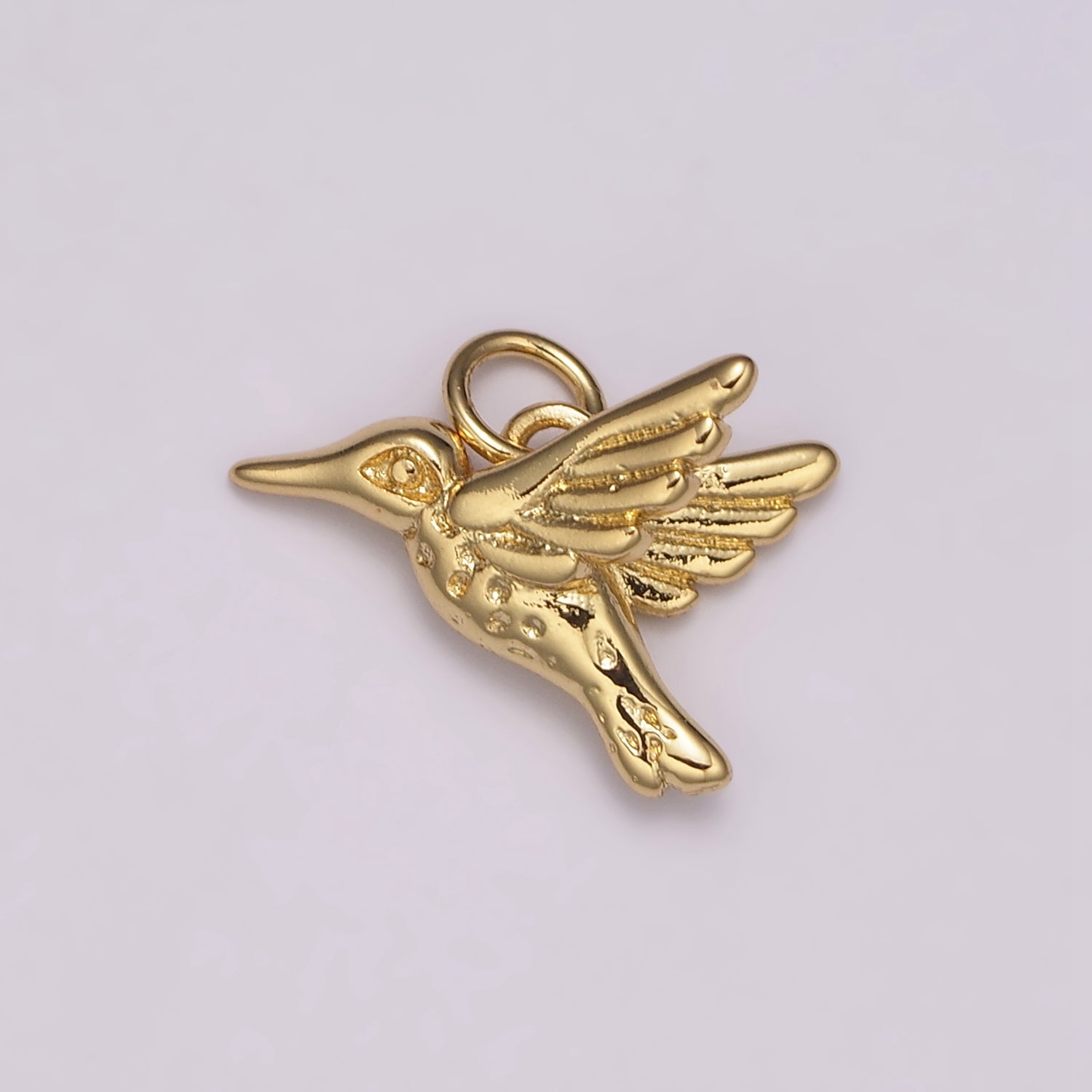 OS Dainty Hummingbird Charm Pendant, 24K Gold Filled Hummingbird Charm, Bird Charm Jewelry Supplies N-180