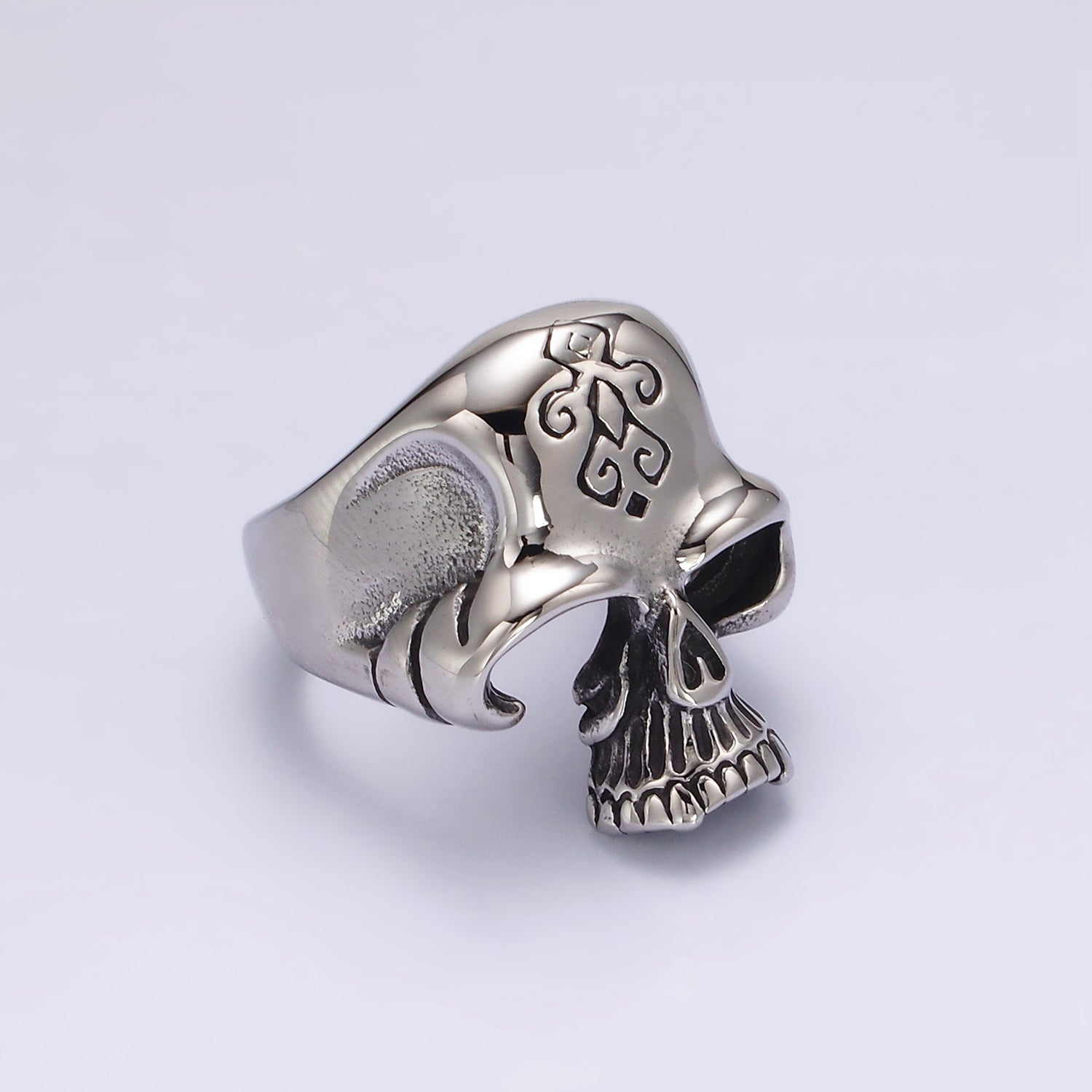 Stainless Steel Open Human Skeleton Skull Signet Statement Ring in Gold & Silver | O1101 - O1108