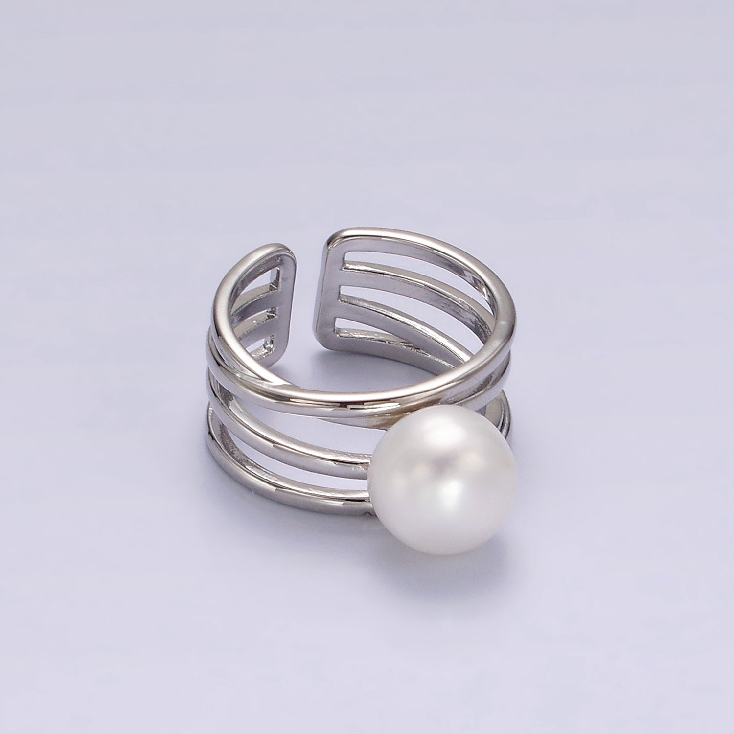 14K Gold Filled White, Pink Pearl Multiple Band Ring in Gold & Silver | O1156 - O1159