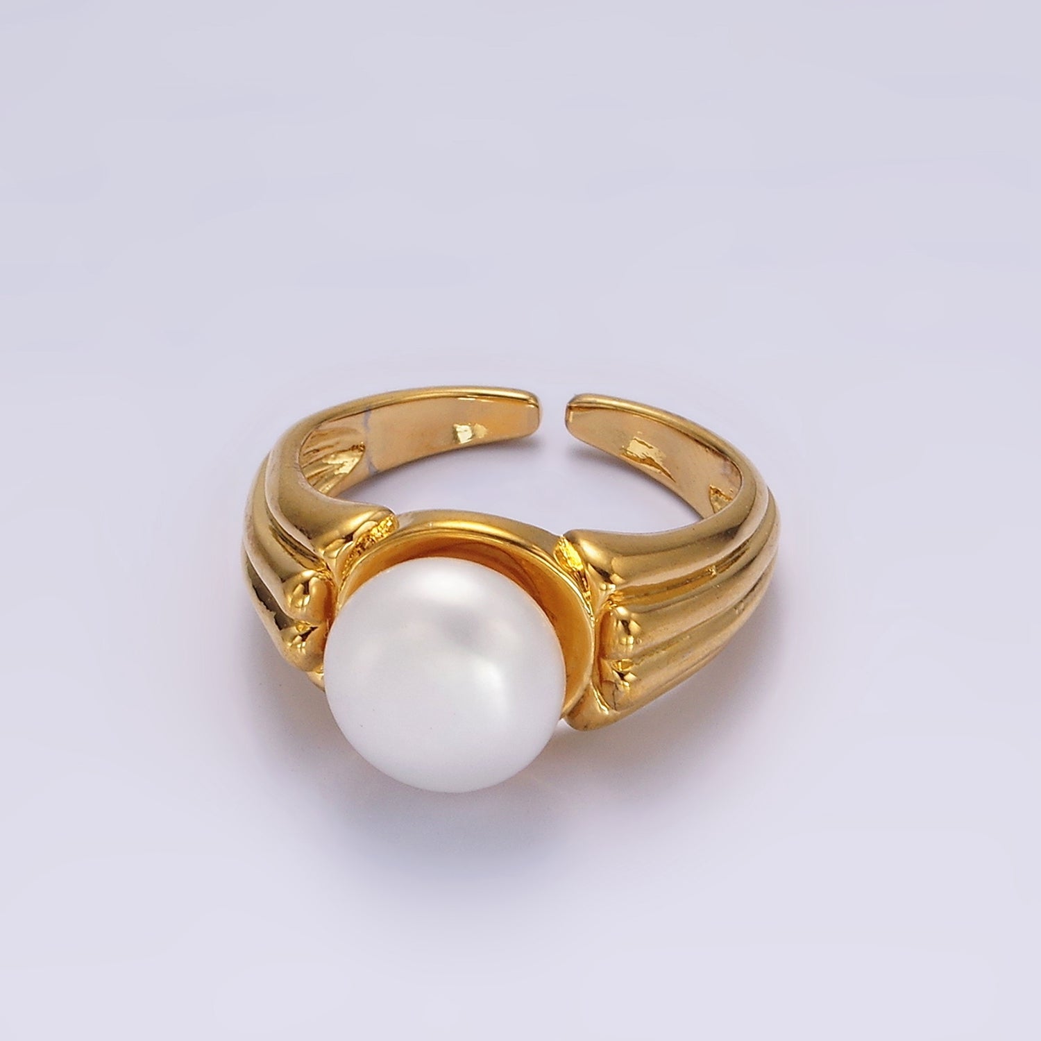 14K Gold Filled White, Pink Pearl Multiple Band Ring in Gold & Silver | O1868 - O1871