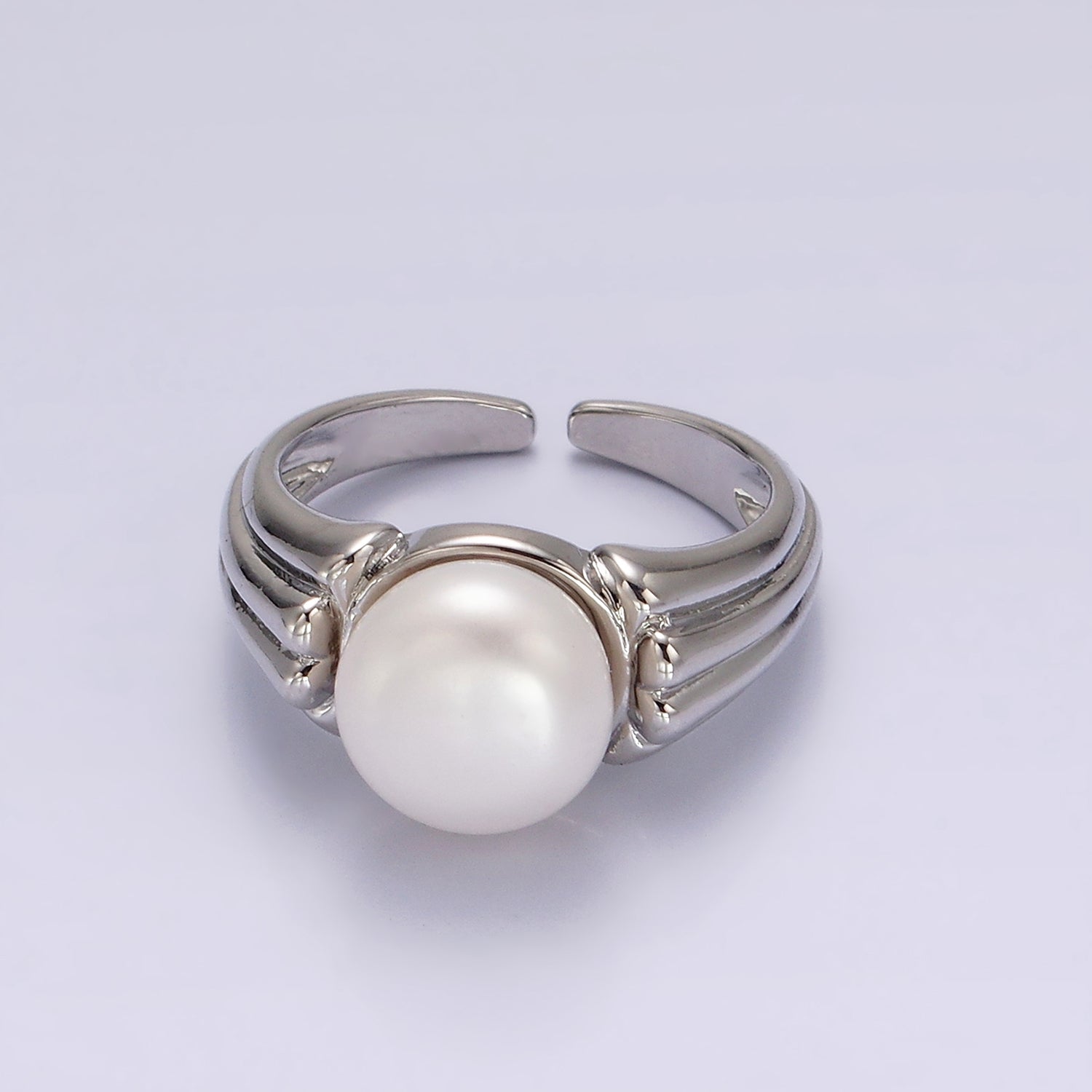 14K Gold Filled White, Pink Pearl Multiple Band Ring in Gold & Silver | O1868 - O1871 - DLUXCA