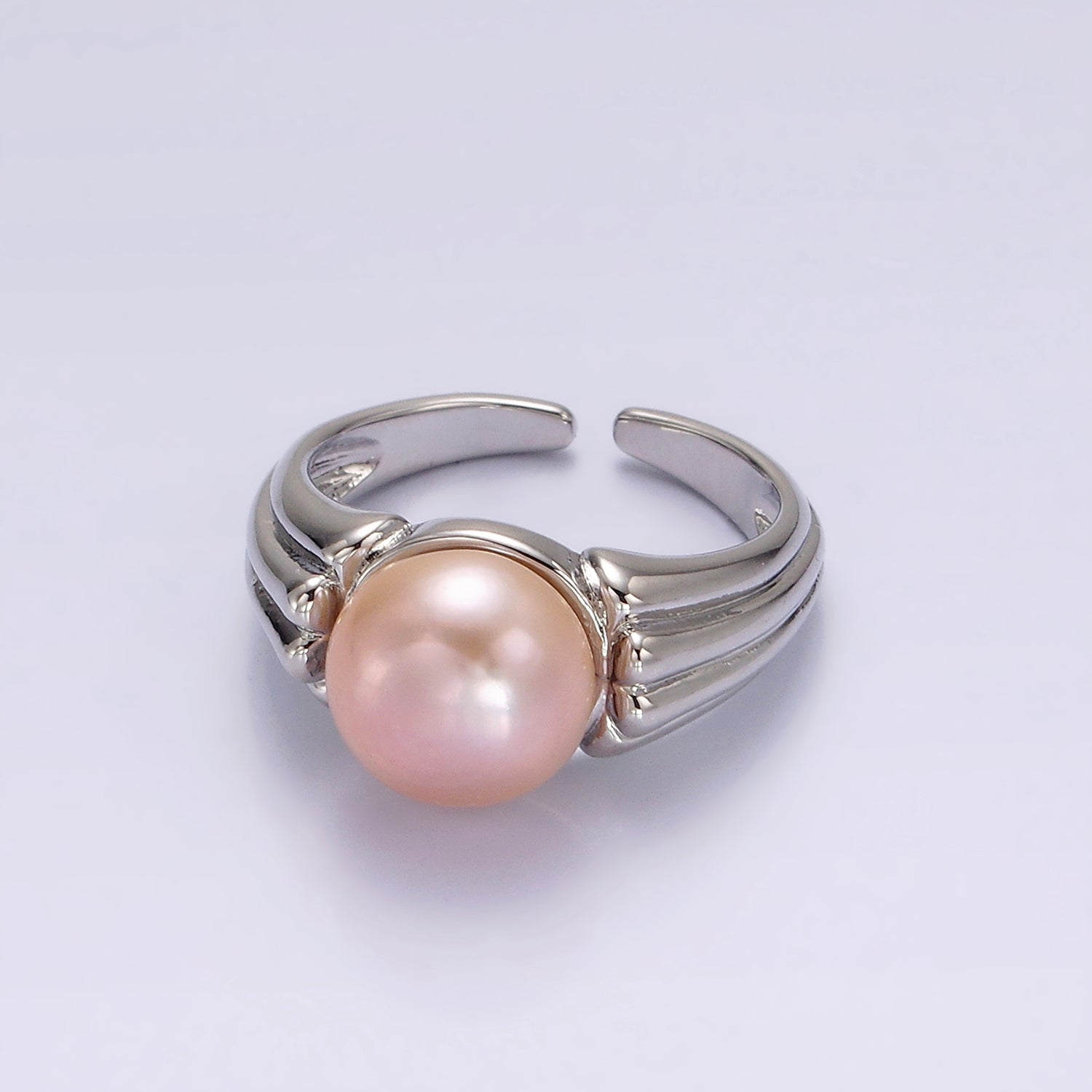 14K Gold Filled White, Pink Pearl Multiple Band Ring in Gold & Silver | O1868 - O1871