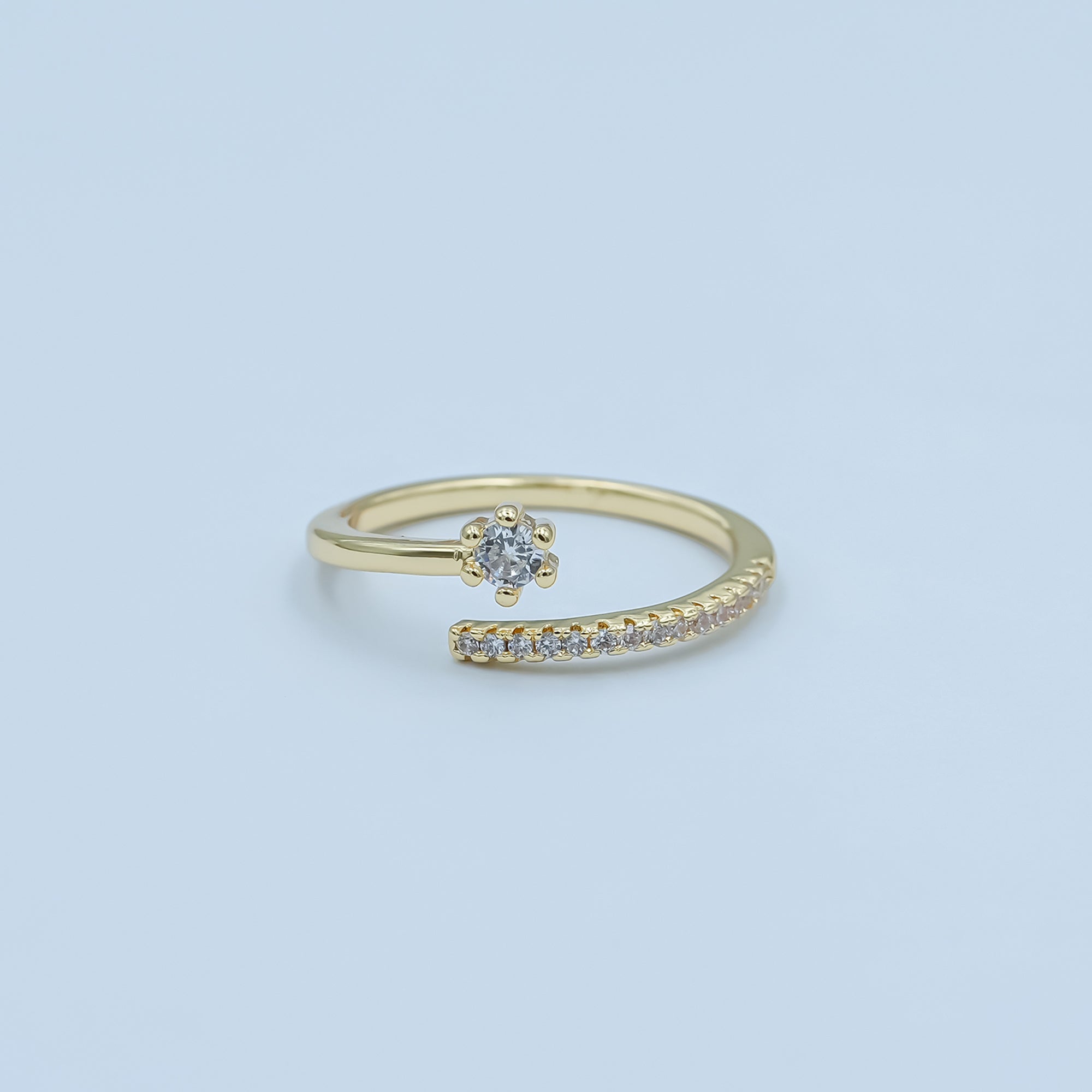 24K Gold Filled CZ Micro Paved Wrap Ring | O668