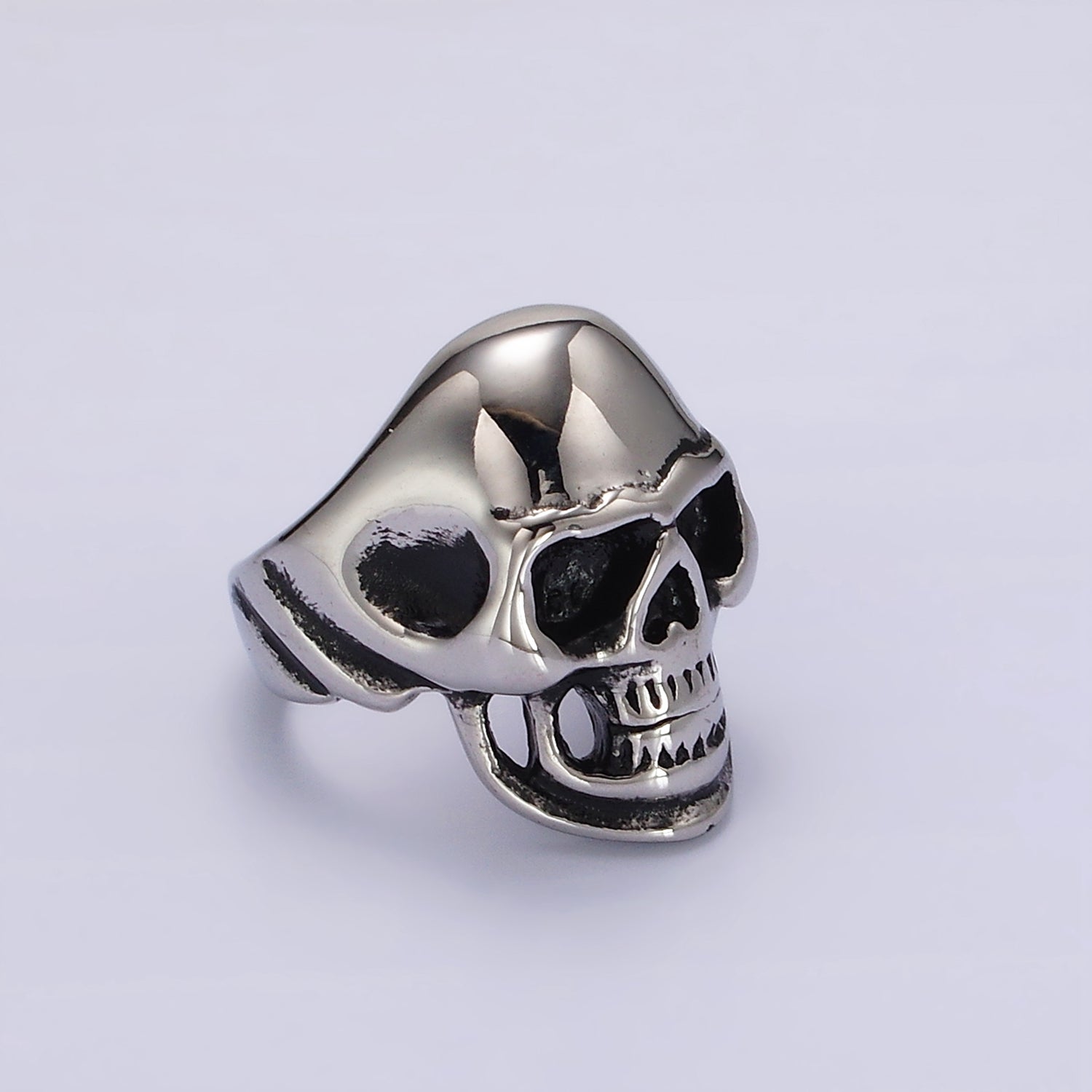 Stainless Steel Human Skeleton Skull Ring in Silver & Gold | O712, O720 - DLUXCA