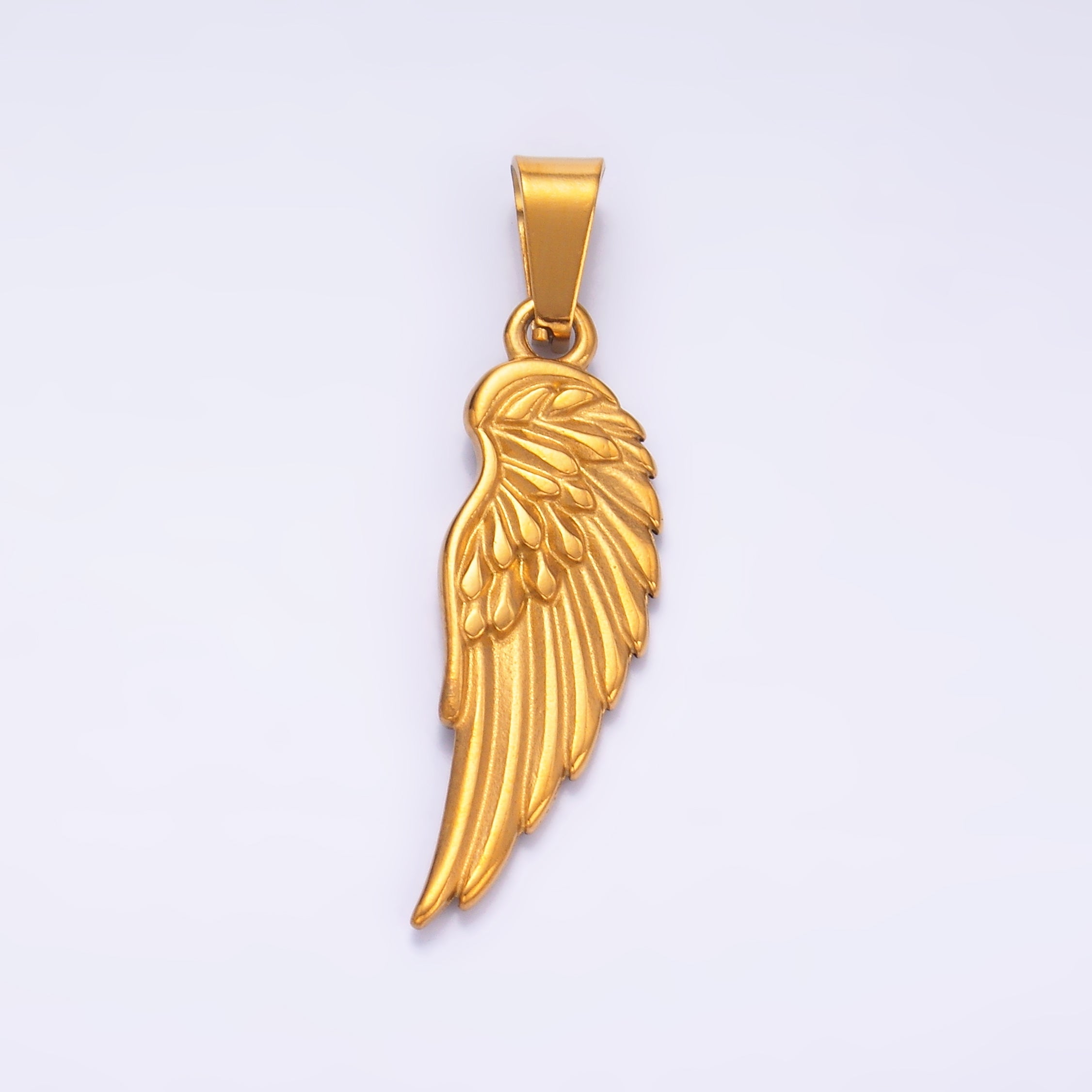 Stainless Steel Minimalist Feather Angel Wings Pendant | P1210