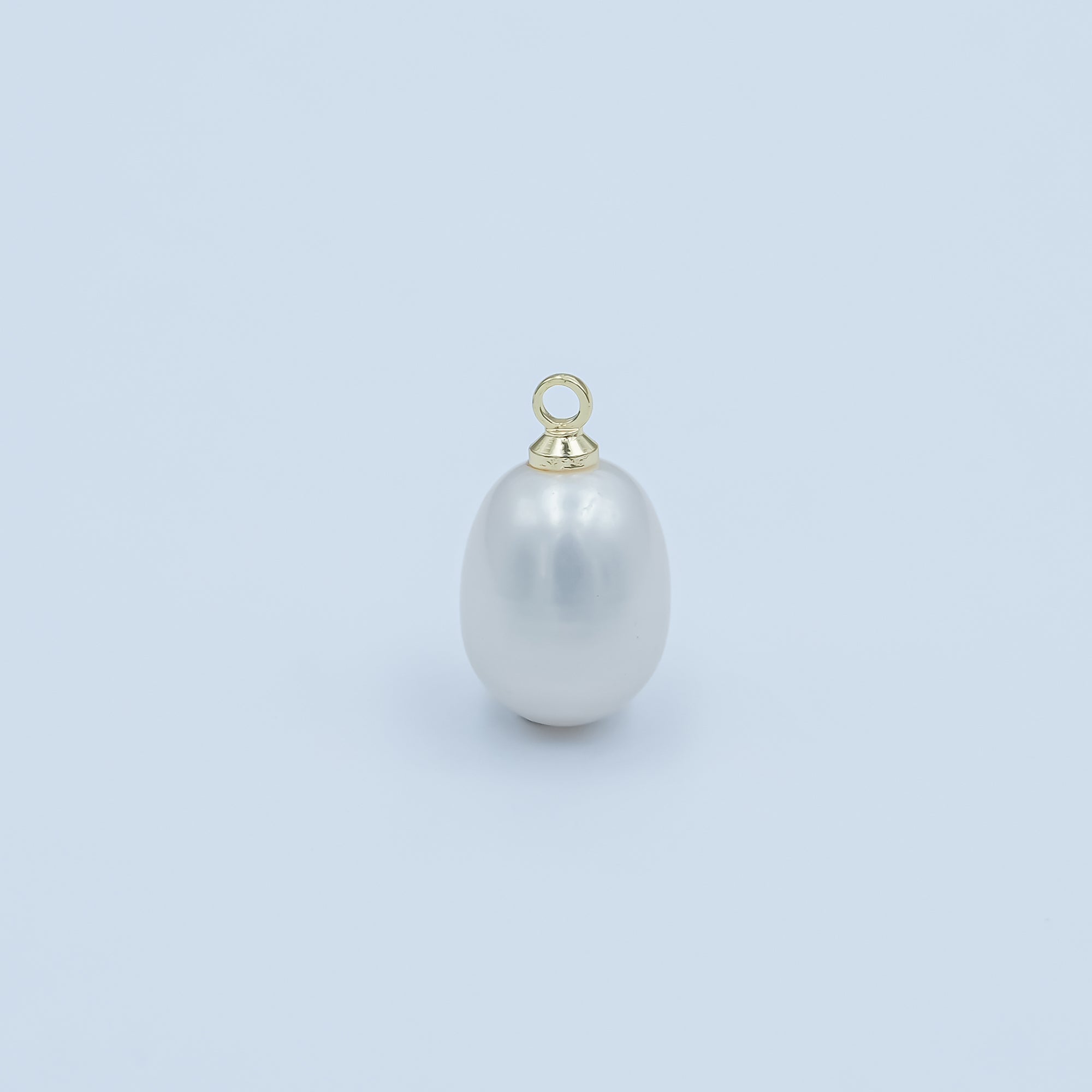 24K Gold Filled 14mm White Freshwater Pearl Charm | P1650
