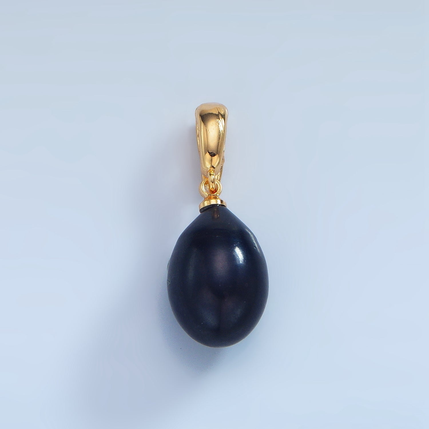 24K Gold Filled Black Tahitian Shell Pearl Sphere Pendant | P1870