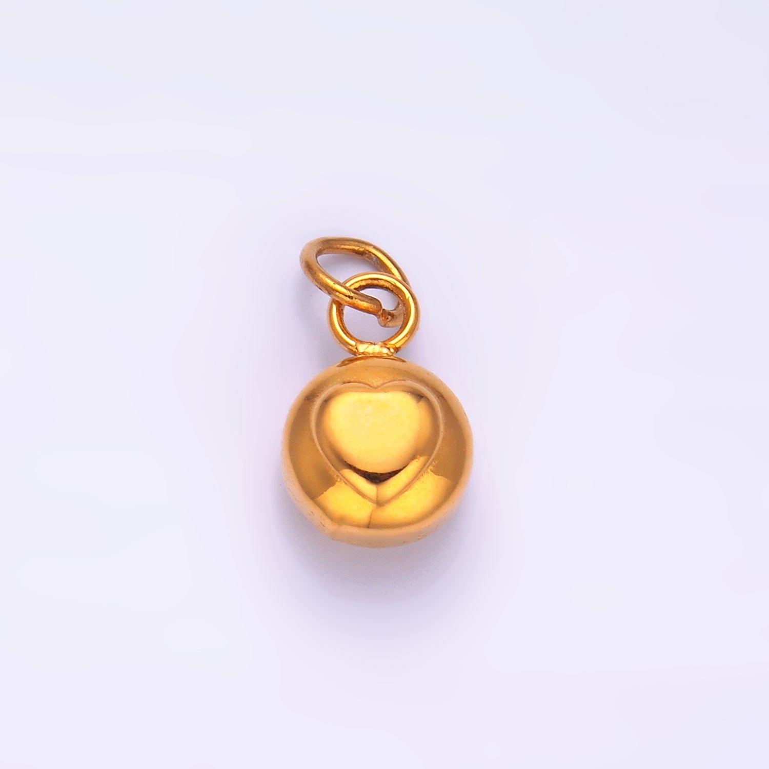 Stainless Steel Heart Love Round Charm | P754