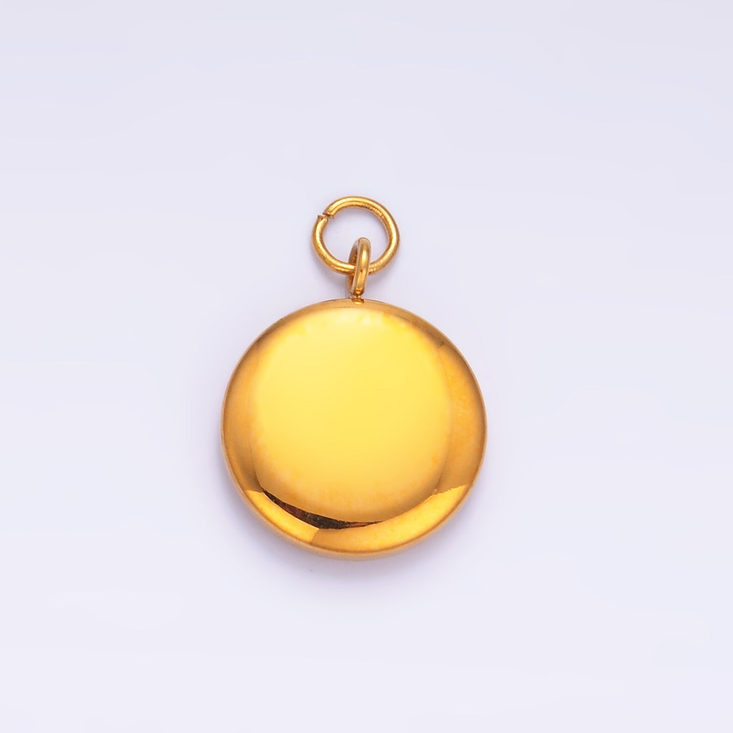 Stainless Steel 15mm Minimalist Round Charm | P758