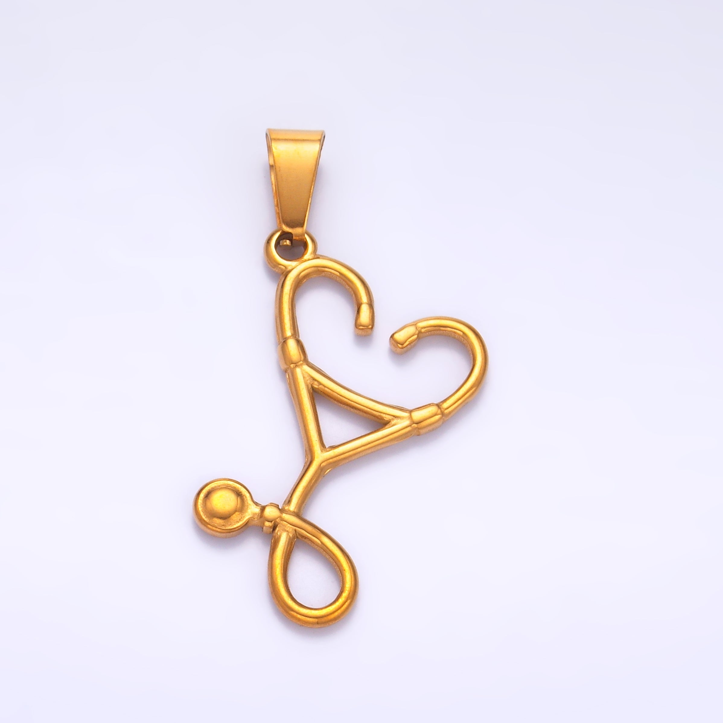 Stainless Steel Stethoscope Medical Heart Pendant | P864
