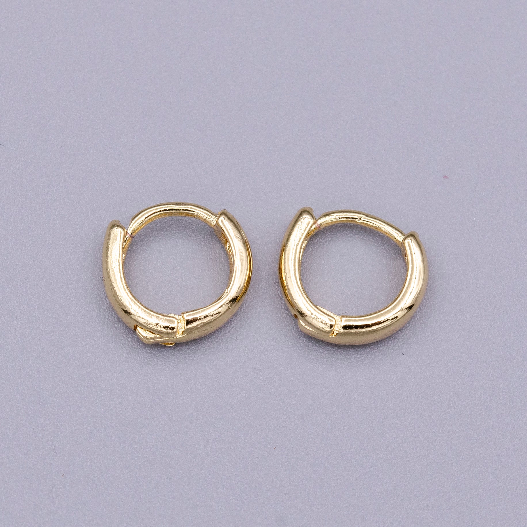 HUGGIE EARRING 18mm- Hoops,9.8mm- 18K Small Loops, Huggie Hoop Earring, Hoop Earrings, Q-348, Q-392 - DLUXCA