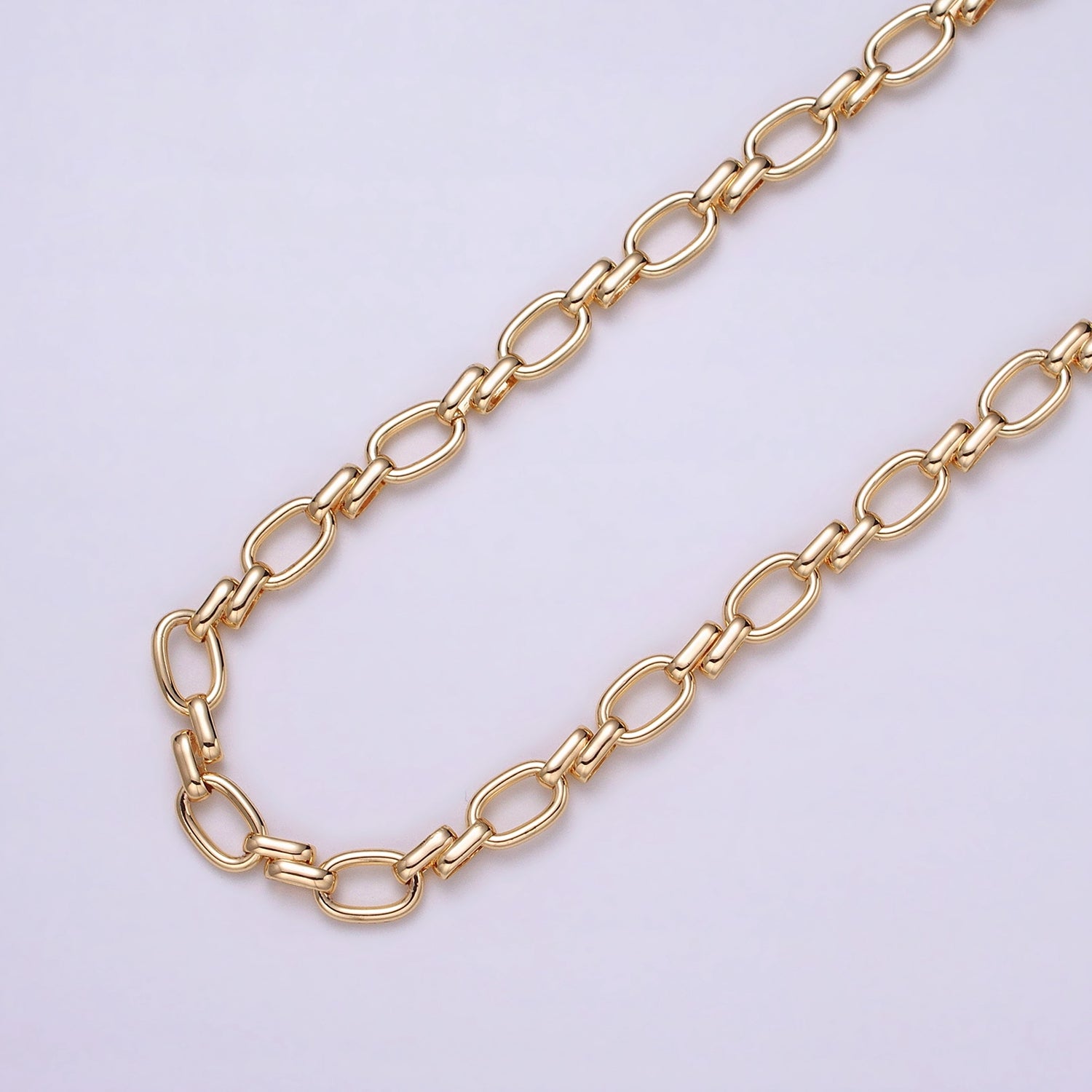 16K Gold Filled Oval Link Chain Chunky Unfinished Chain by Yard for Handmade Supply 6.1mm | ROLL-1313 ROLL-1314 Clearance Pricing
