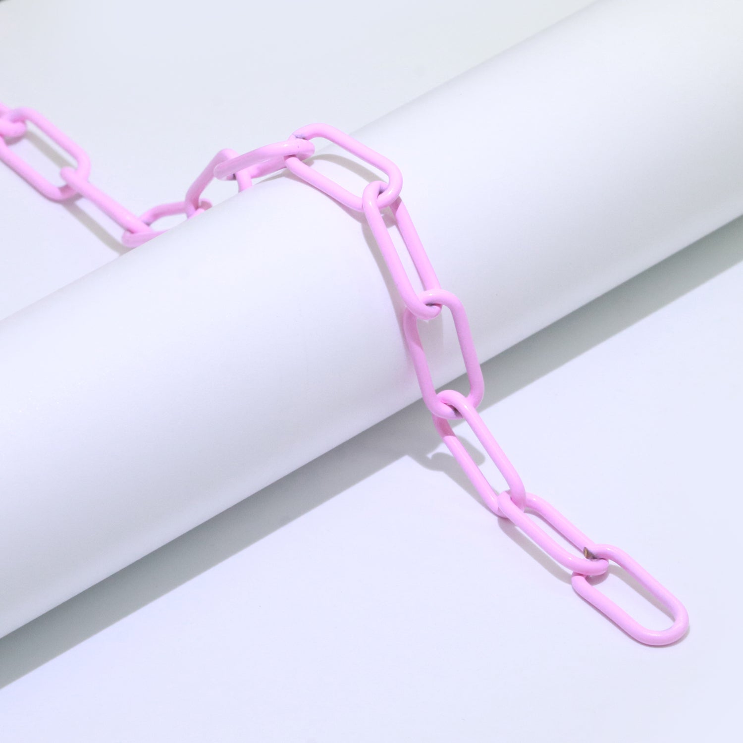 Enamel PAPERCLIP Link Elongated Chain by Yard, Colorful Chain In  Green, Hot Pink, Dark Green, Lavender, Black For Jewelry Making | ROLL-527 to ROLL-539 Clearance Pricing