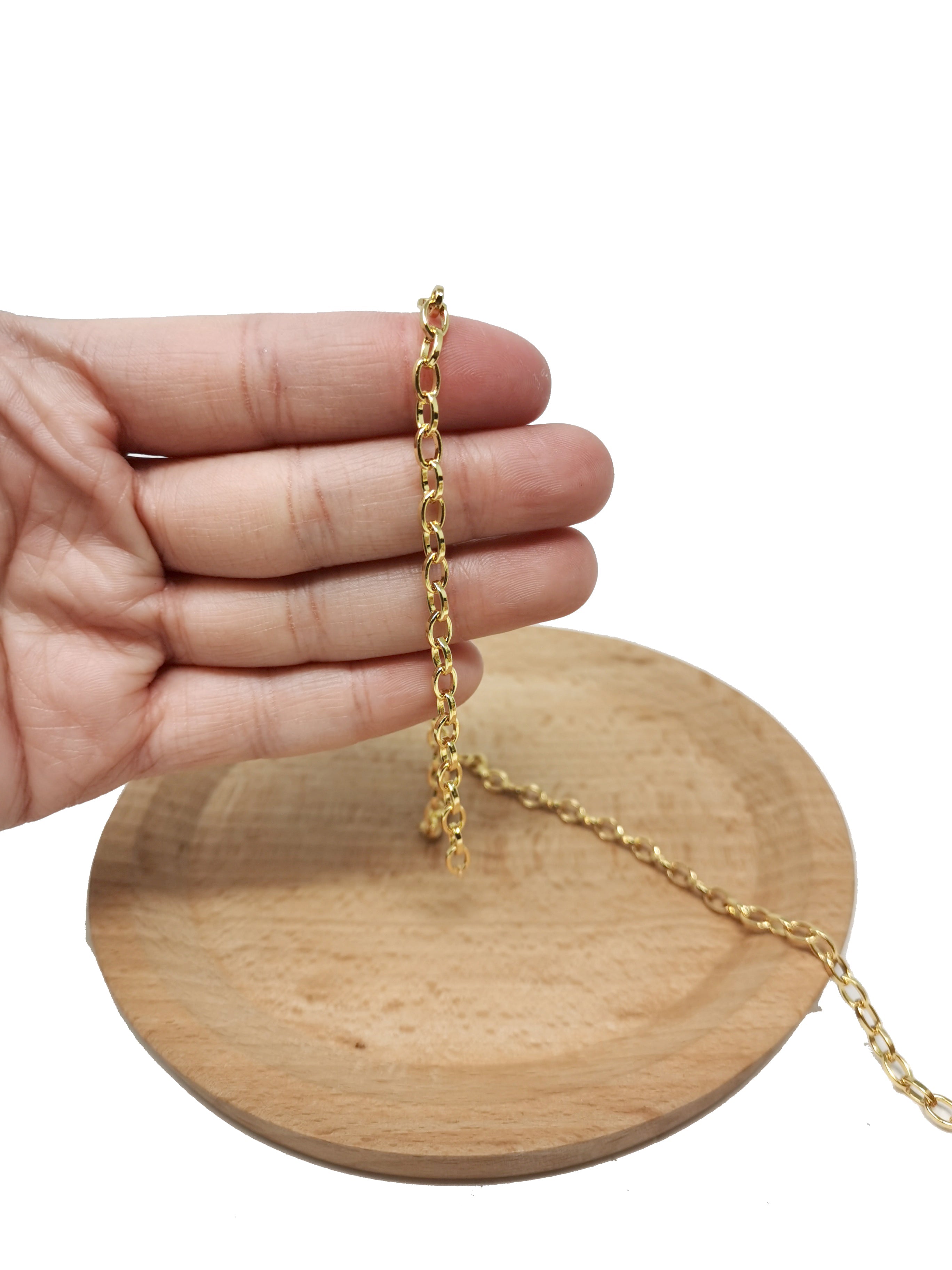6x4mm Thick Rolo Cable Chain by the Yard, 24K Gold Filled Oval Chunky Necklace Unfinished Chain Great For Layer Necklace Choker Bracelet, CABLE Chain |  ROLL-062 Clearance Pricing