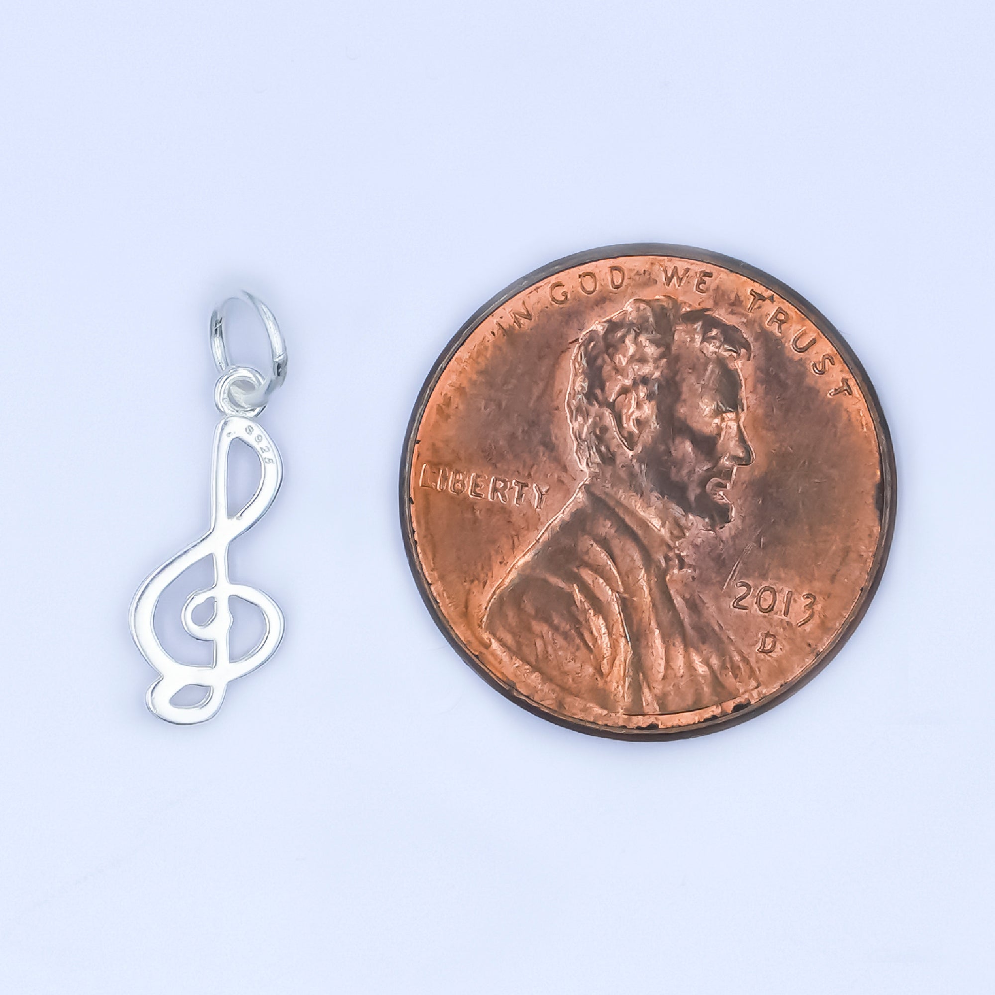 S925 Sterling Silver Musical Note Treble Clef Charm in Gold & Silver | SL-646