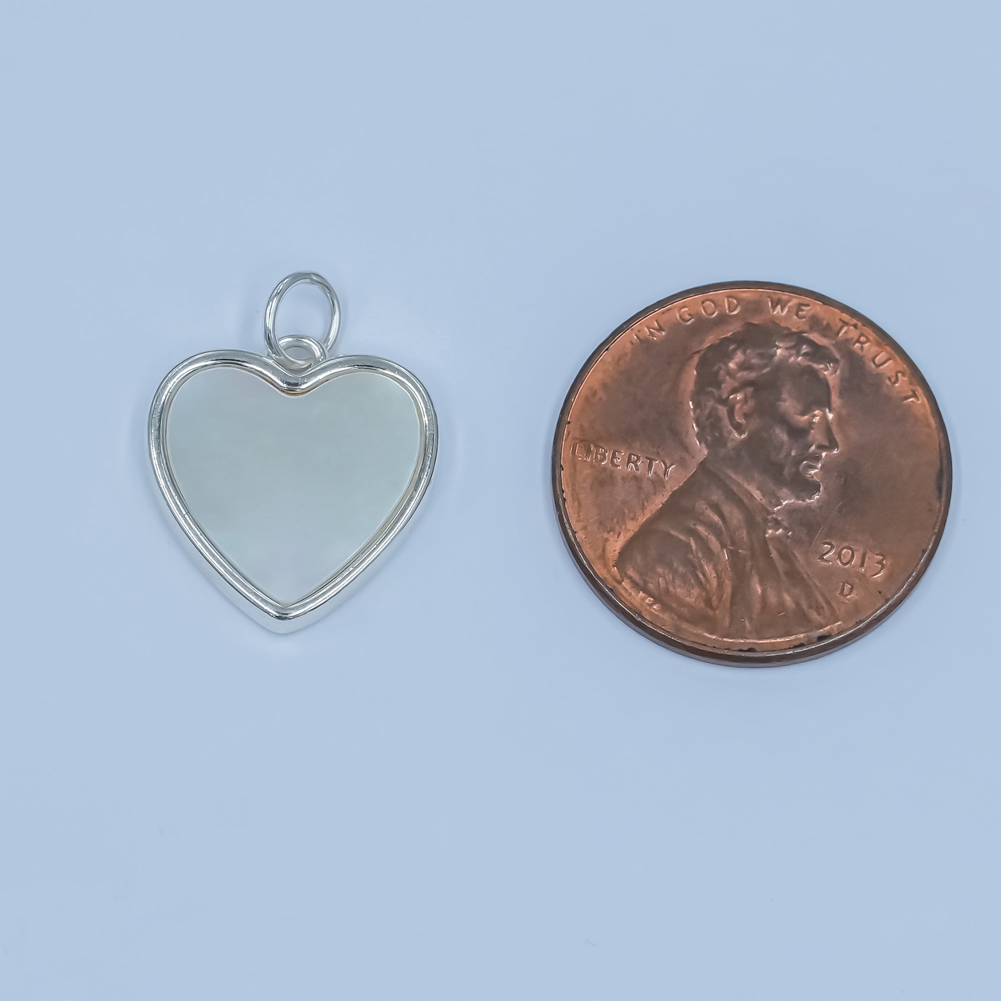 S925 Sterling Silver Shell Pearl Heart Mini Charm | SL-641