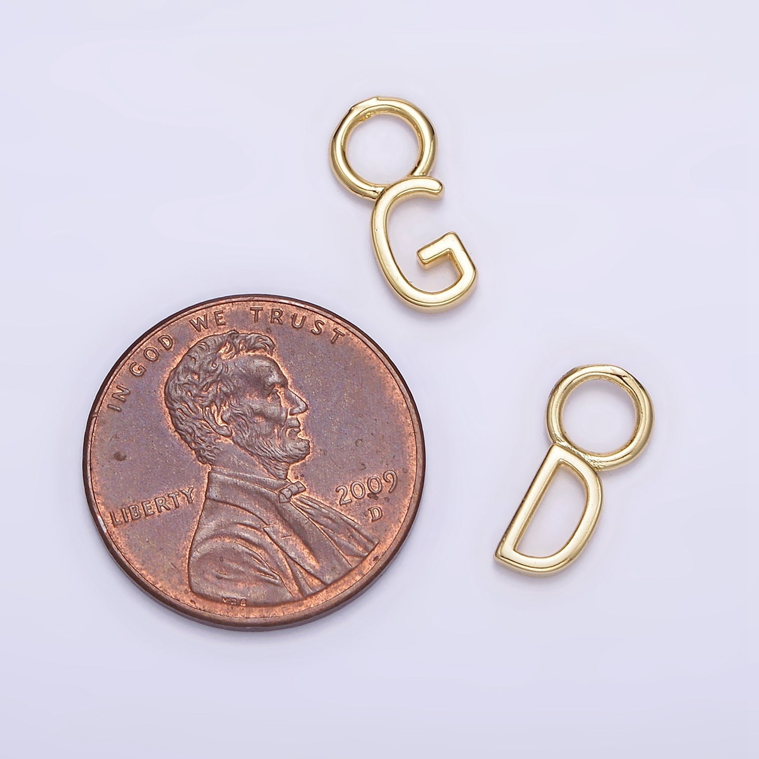 14K Gold Filled A-Z Initial Letters Rounded Bail Personalized Earring Charm | A-989-A-A1001