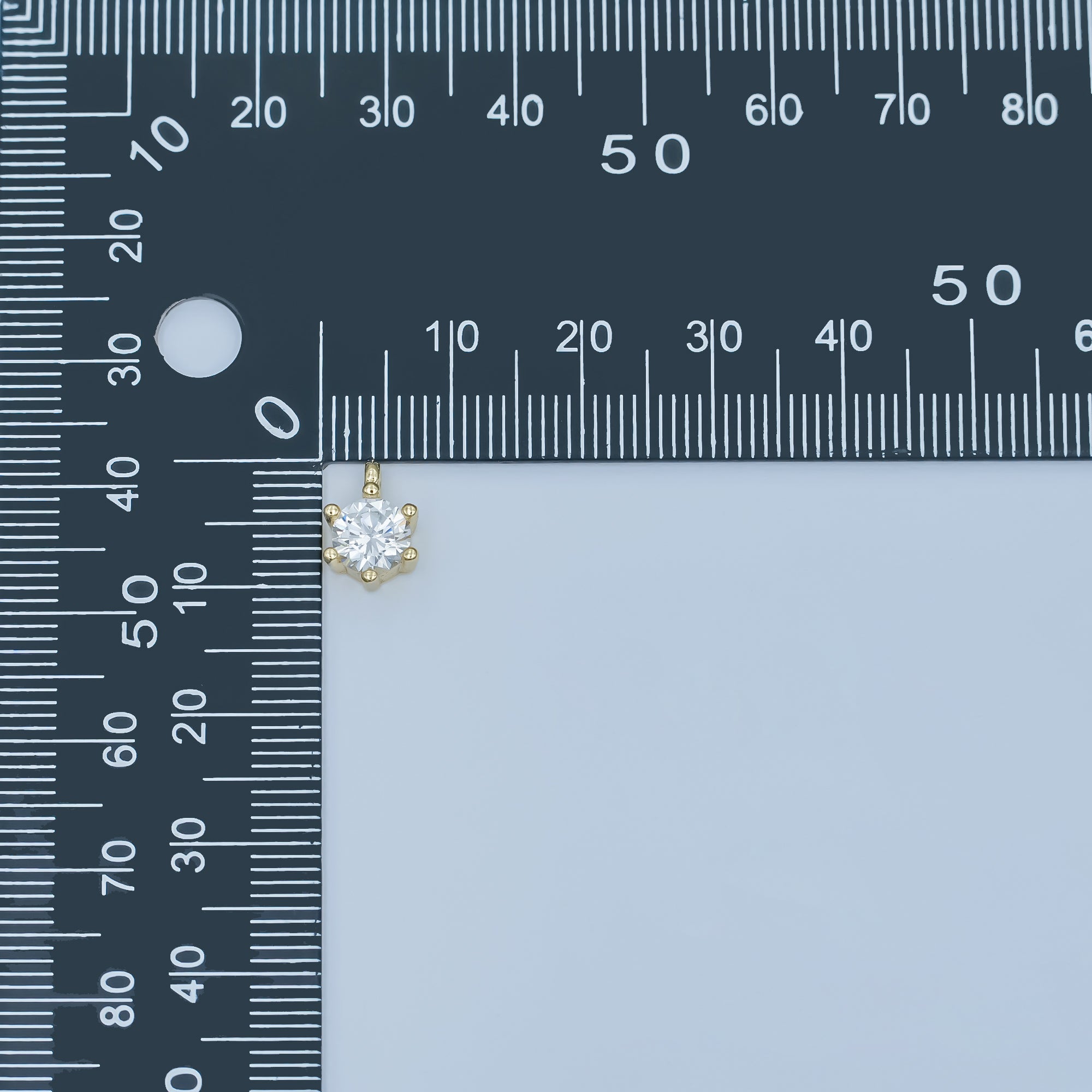 24K Gold Filled Clear CZ Round Mini Charm | M187