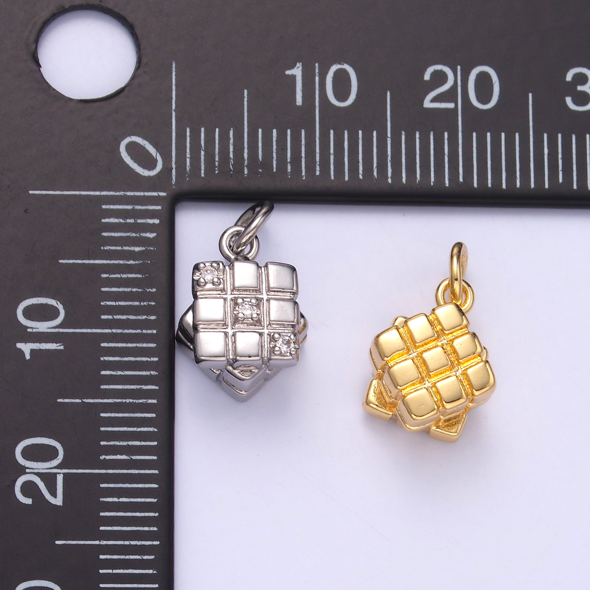 24k Gold Filled Cubic Charm Games Rubrik Inspired Jewelry N-011
