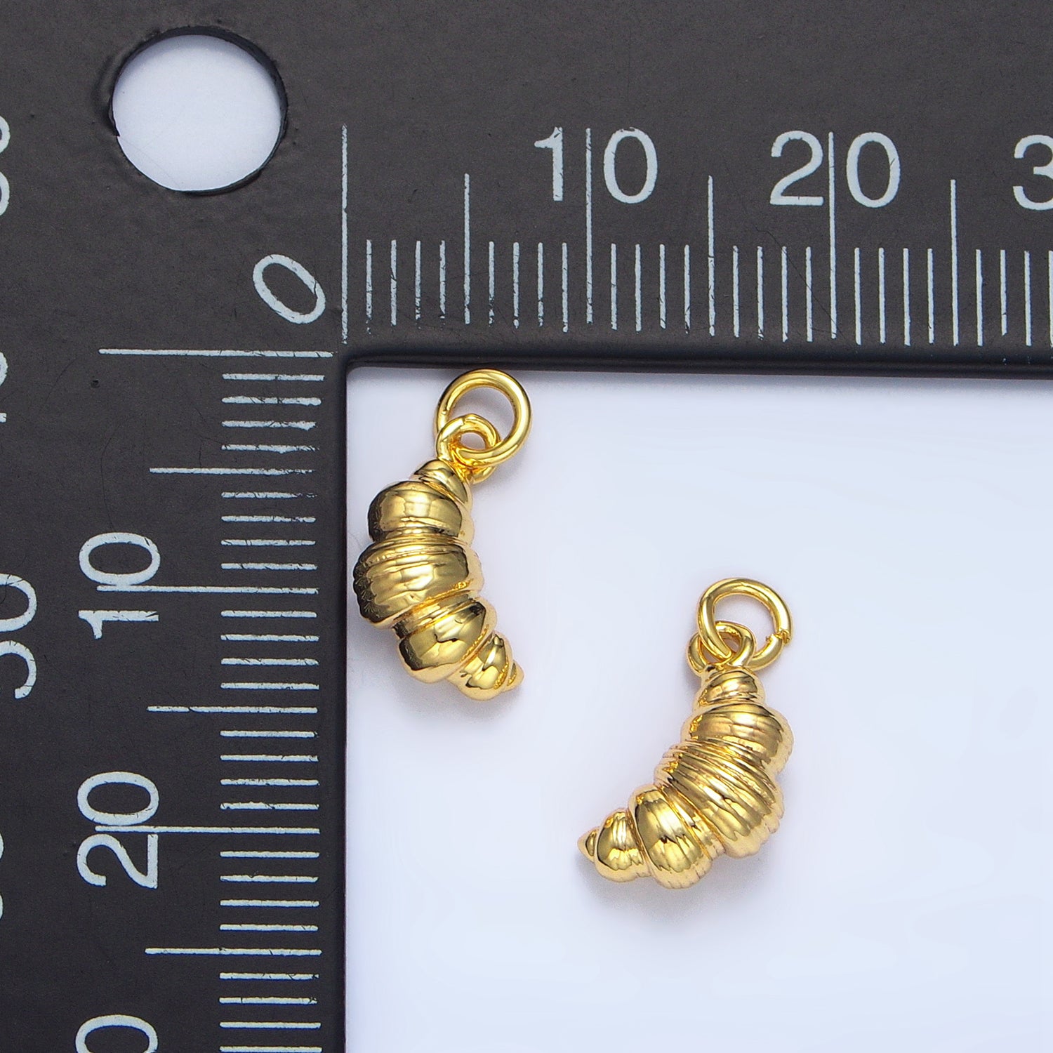 24K Gold Filled Mini Croissant Pastry Multidimensional Minimalist Charm | X-599