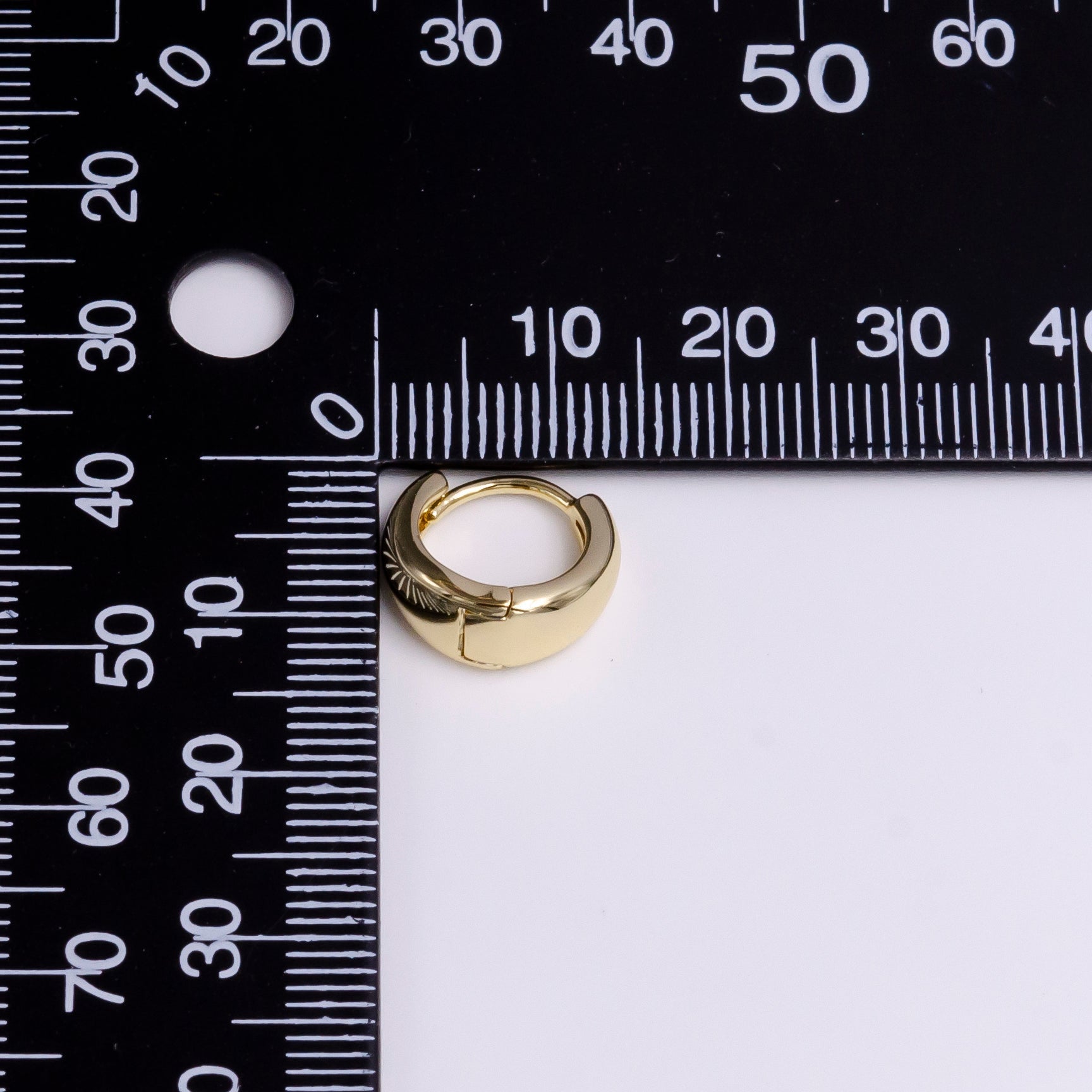 14K Gold Filled 13mm Minimalist Dome Huggie Earrings | AE578