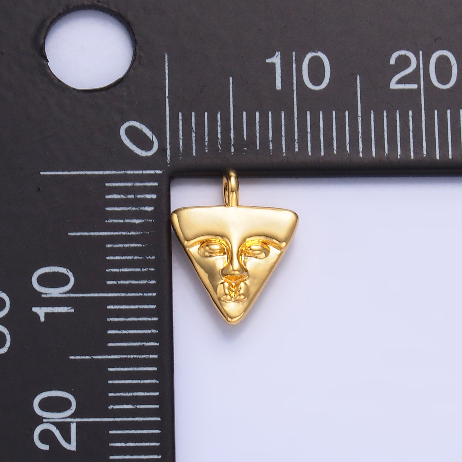 24K Gold Filled Geometric Face Triangle Charm in Gold & Silver | C055
