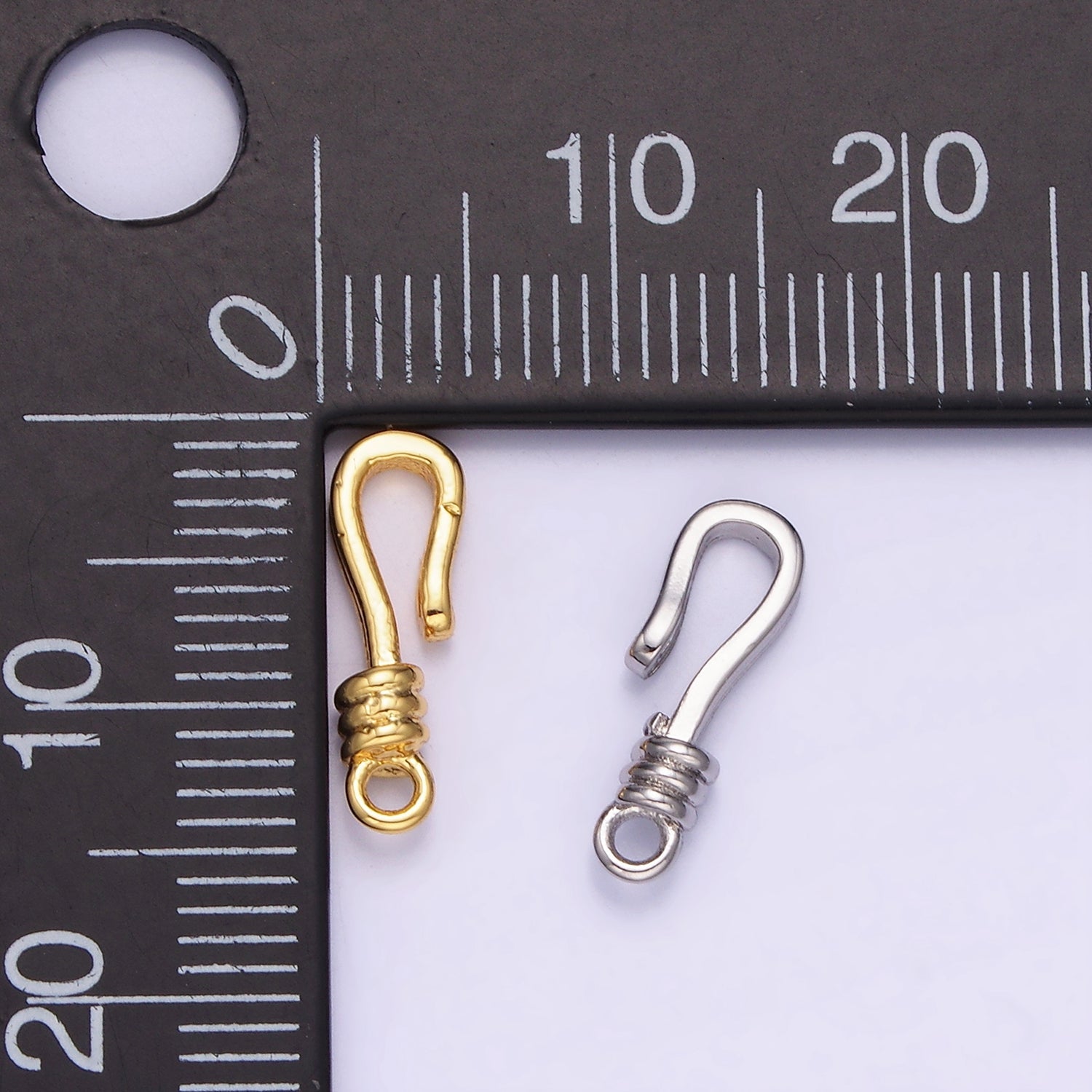14K Gold Filled 15mm Hook Closure Findings in Gold & Silver | Z733