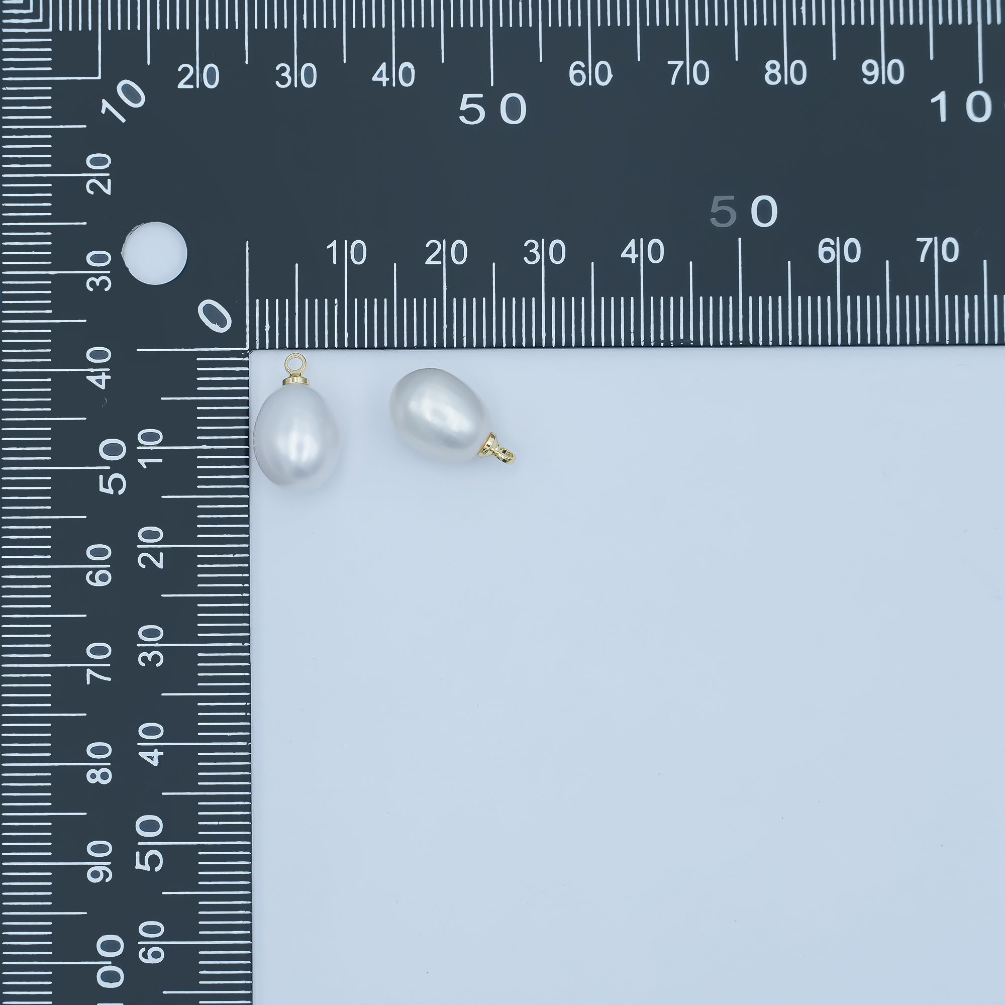 24K Gold Filled 14mm White Freshwater Pearl Charm | P1650