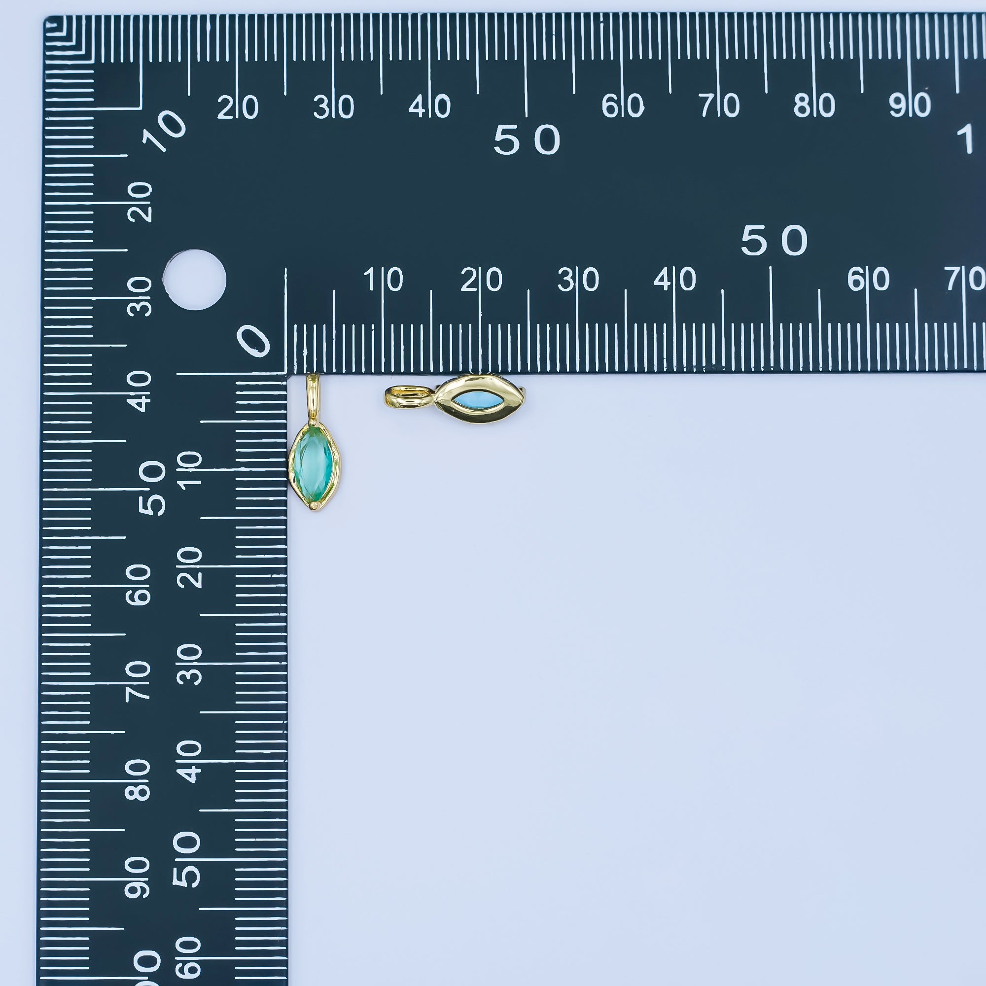 24K Gold Filled Marquise CZ Molten Bezel Pendant | AA1472 - AA1477