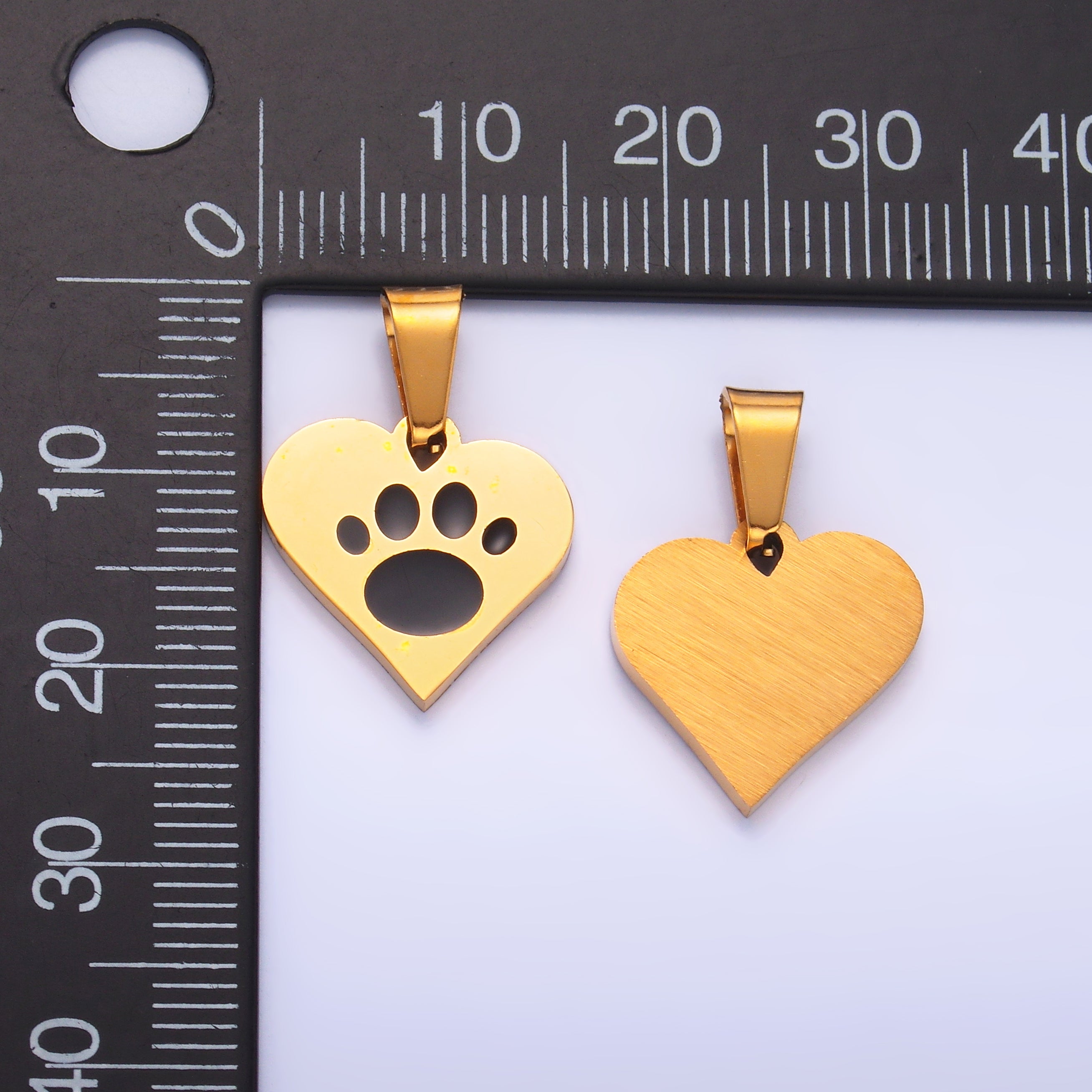 Stainless Steel Pet Paw Print Heart Pendant | P816