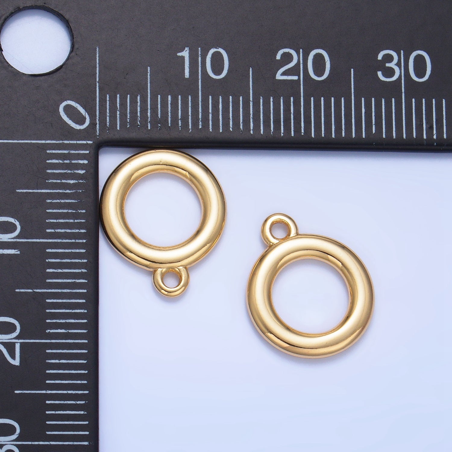 24K Gold Filled 13mm Minimalist Round Charm | X596