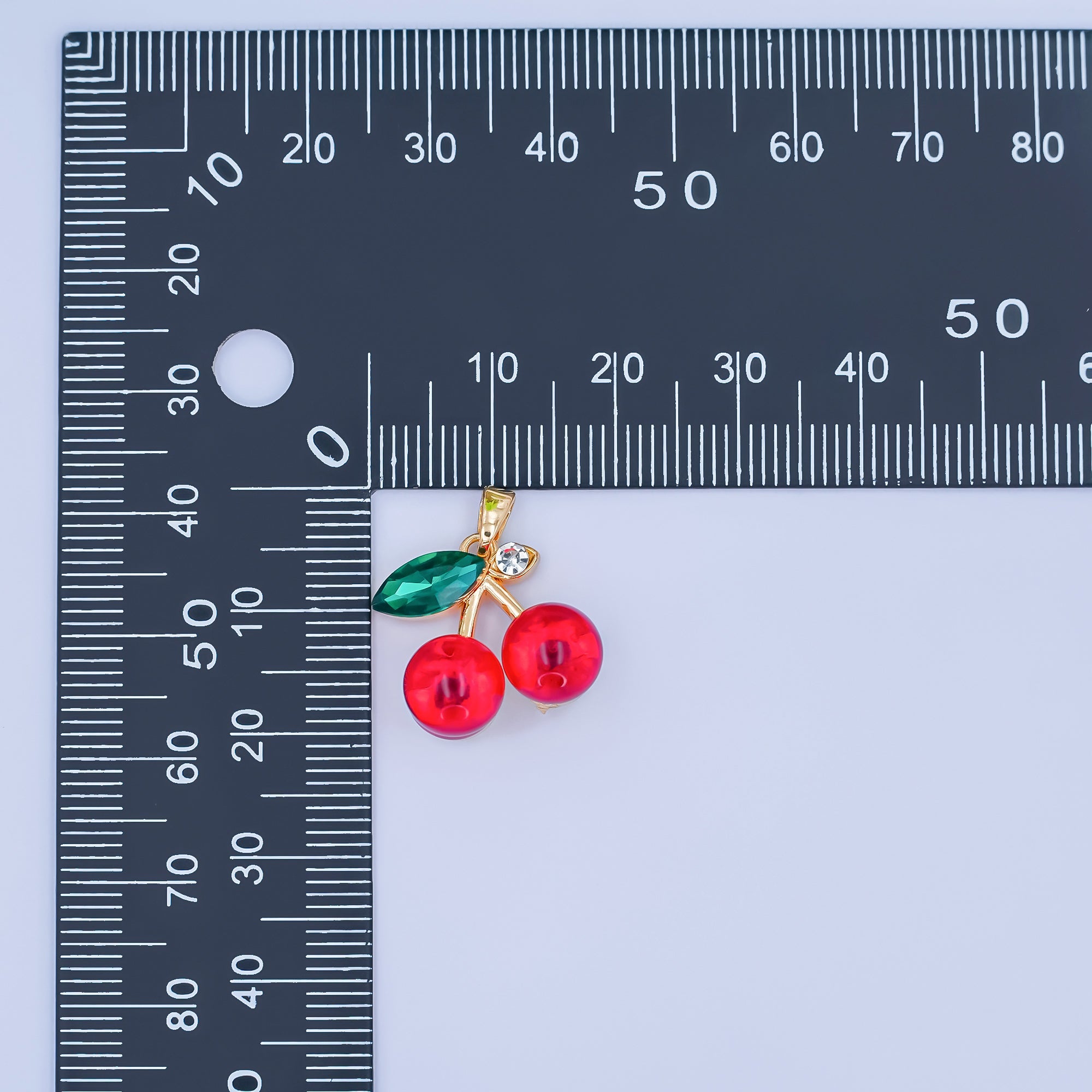 24K Gold Filled Red CZ Cherry Fruit Pendant | AA1455