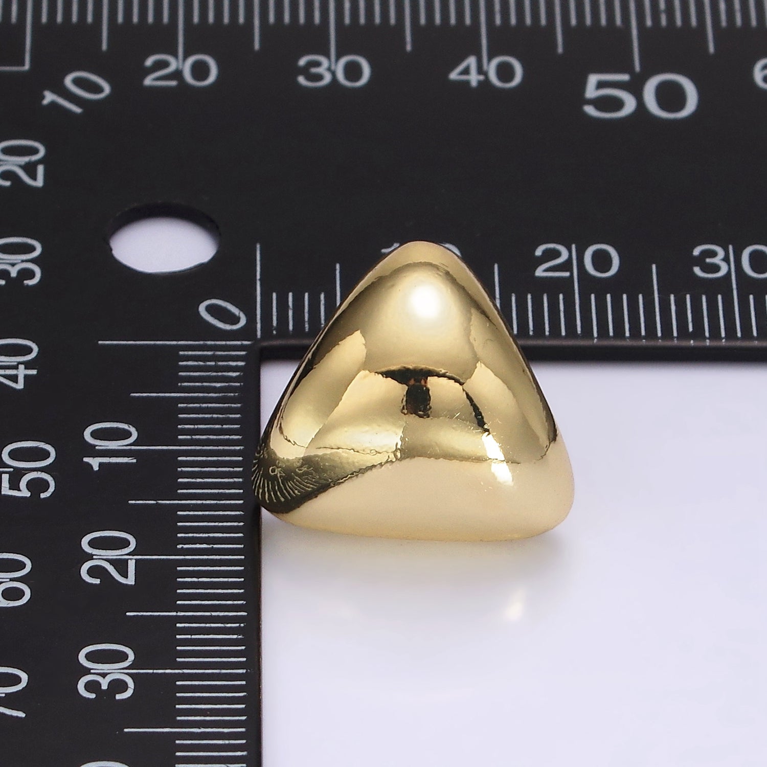 14K Gold Filled Edged Triangle Dome Minimalist Stud Earrings | V452