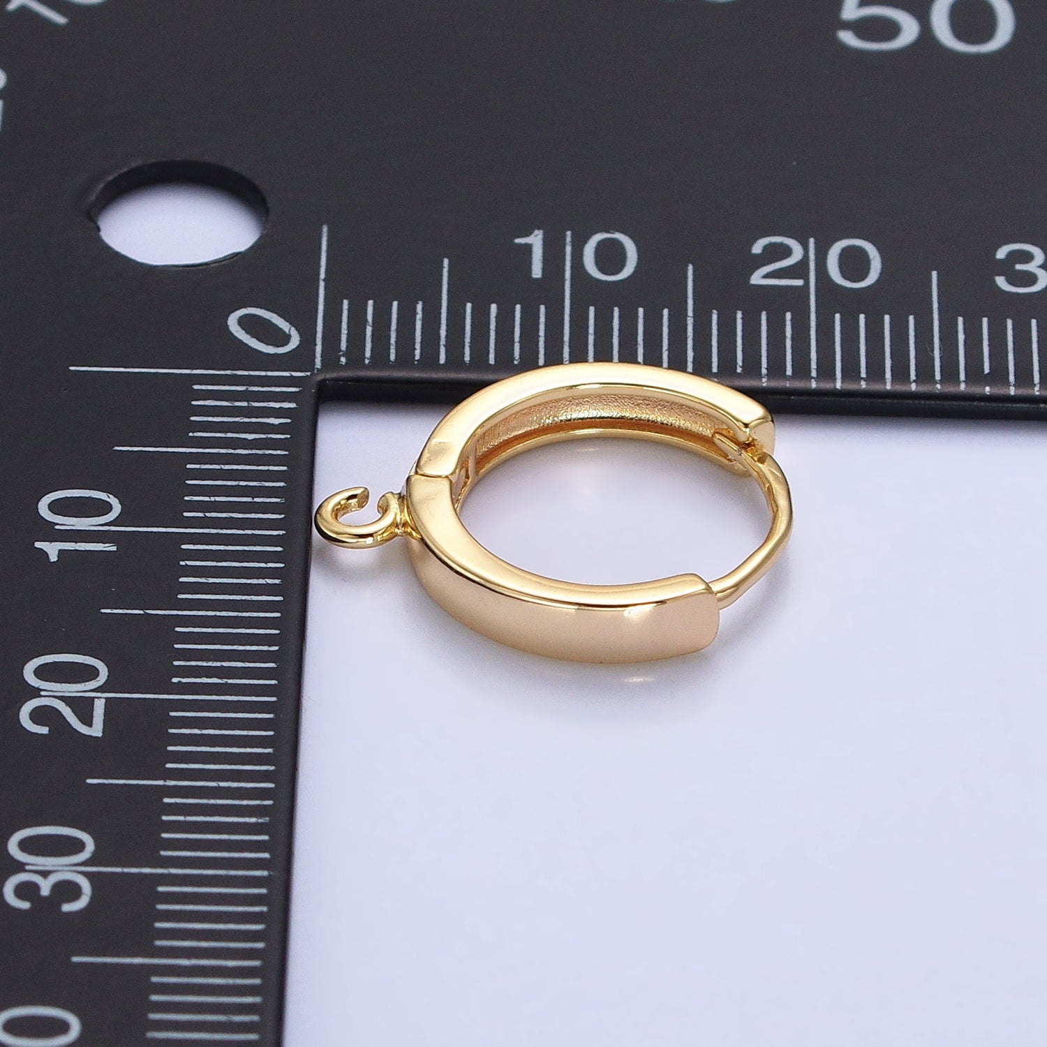 16K Gold Filled 15.5mm Huggie Open Loop Earrings Supply in Silver & Gold | Z-335