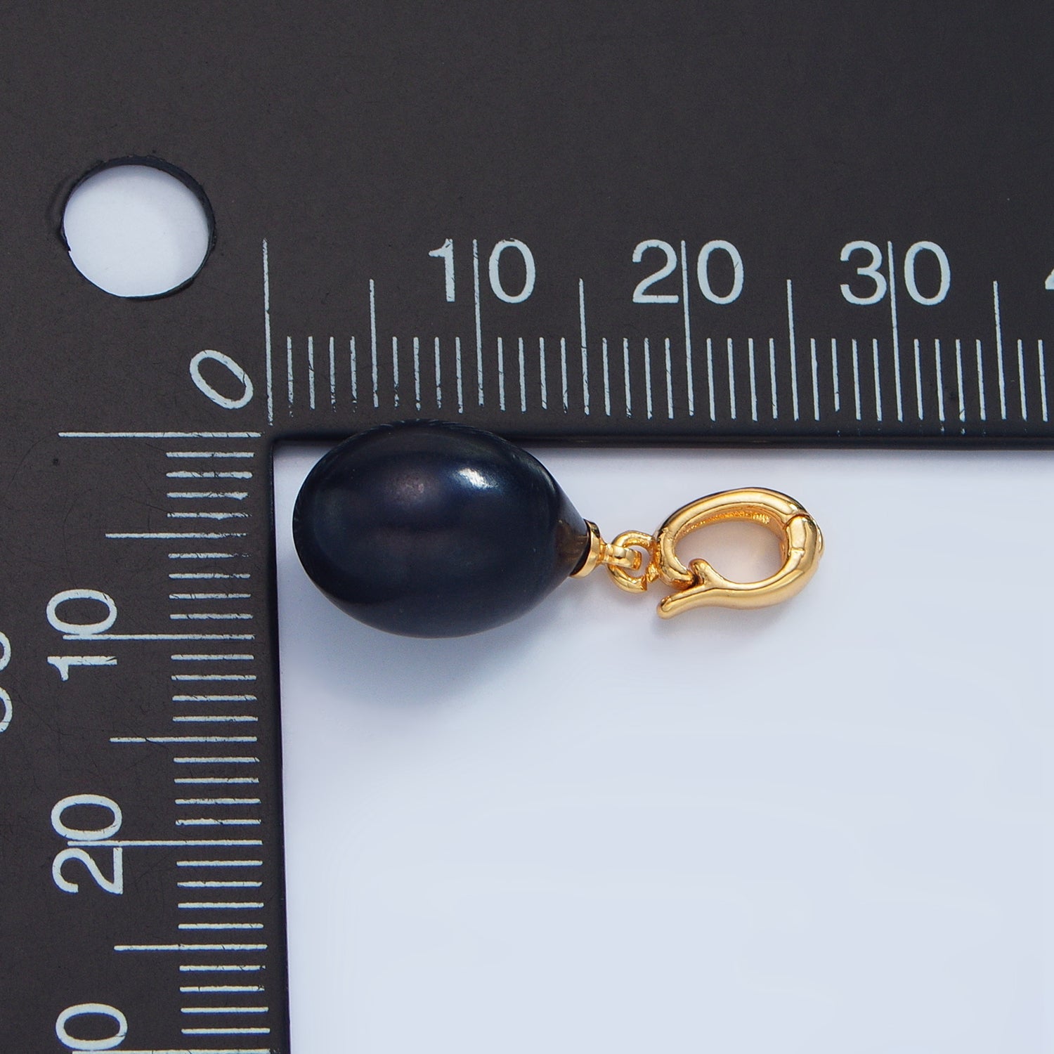 24K Gold Filled Black Tahitian Shell Pearl Sphere Pendant | P1870