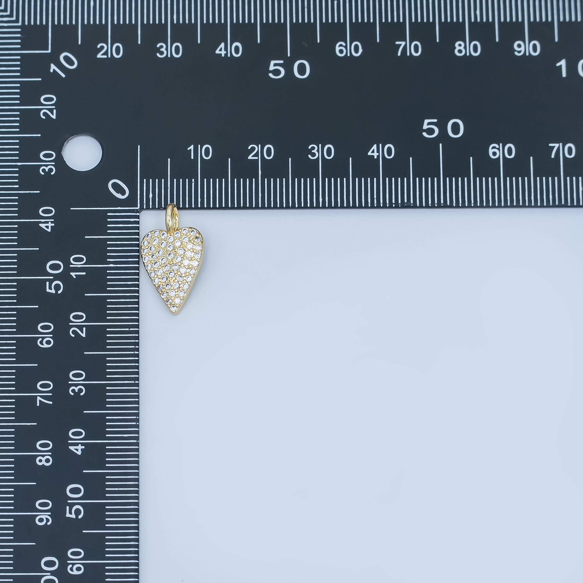 24K Gold Filled Micro Paved CZ Heart Pendant | C025