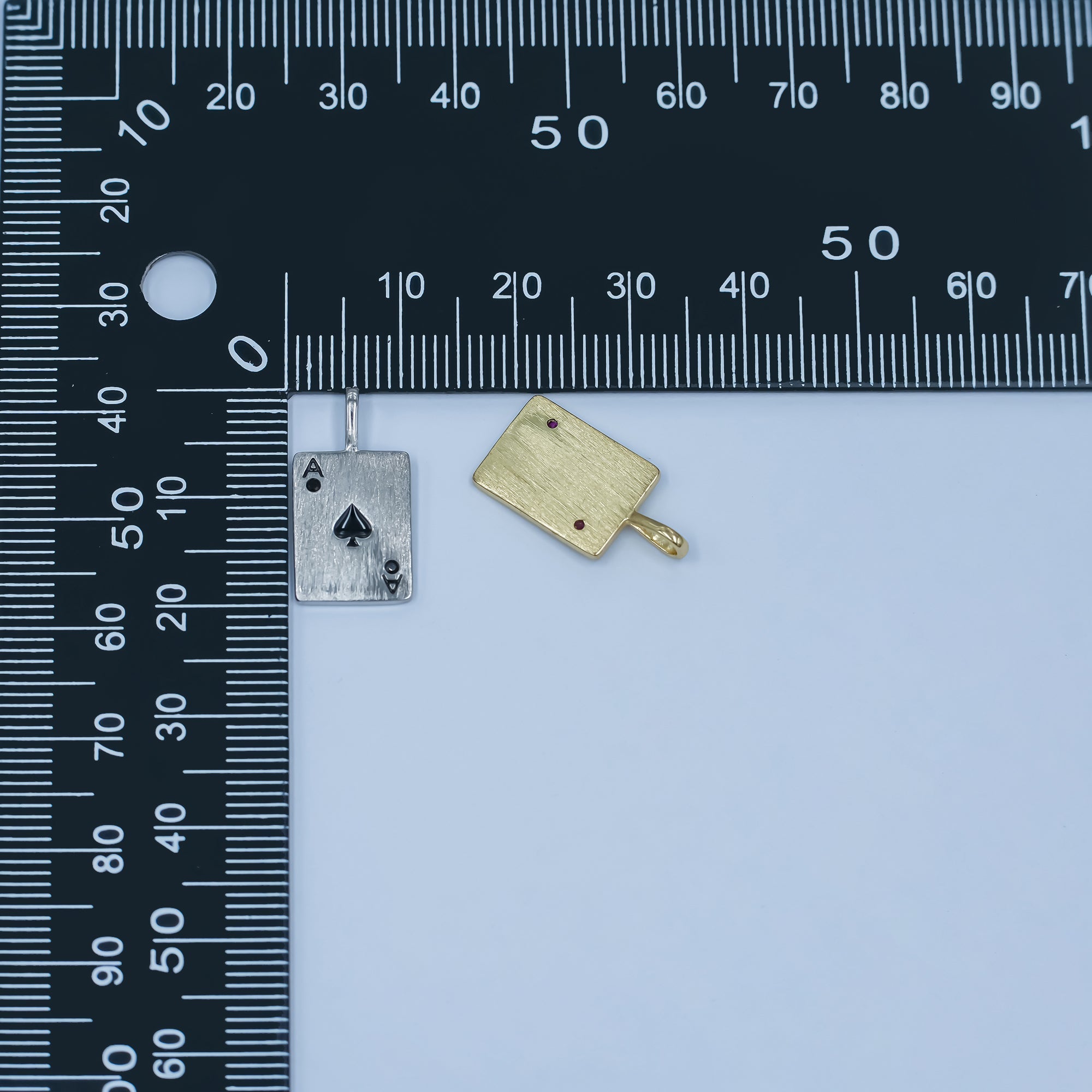 Stainless Steel Ace Playing Card CZ Pendant in Gold & Silver | AA1449 - AA1452