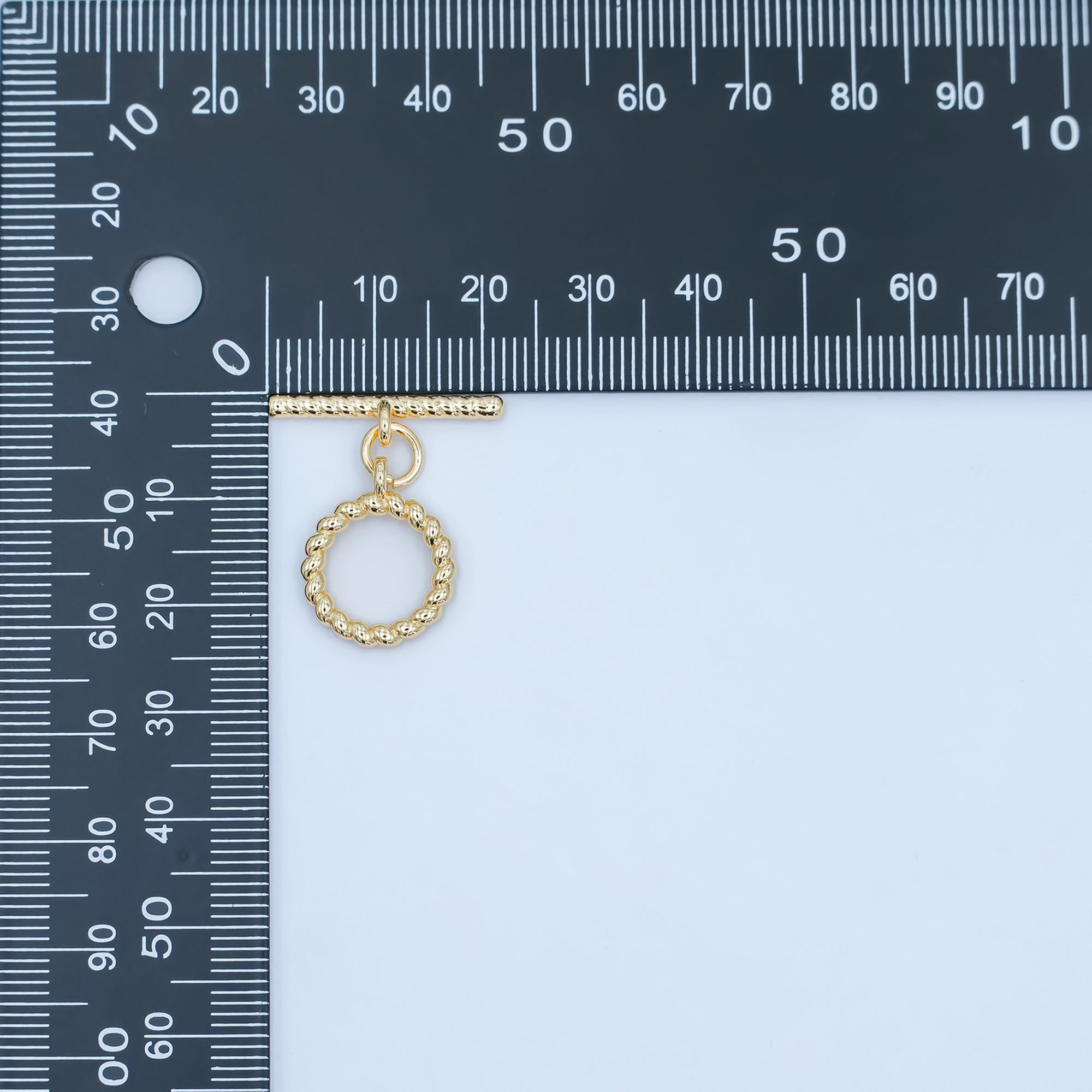 24K Gold Filled Twisted Croissant Minimalist Toggle Clasps Closure Findings | Z1105